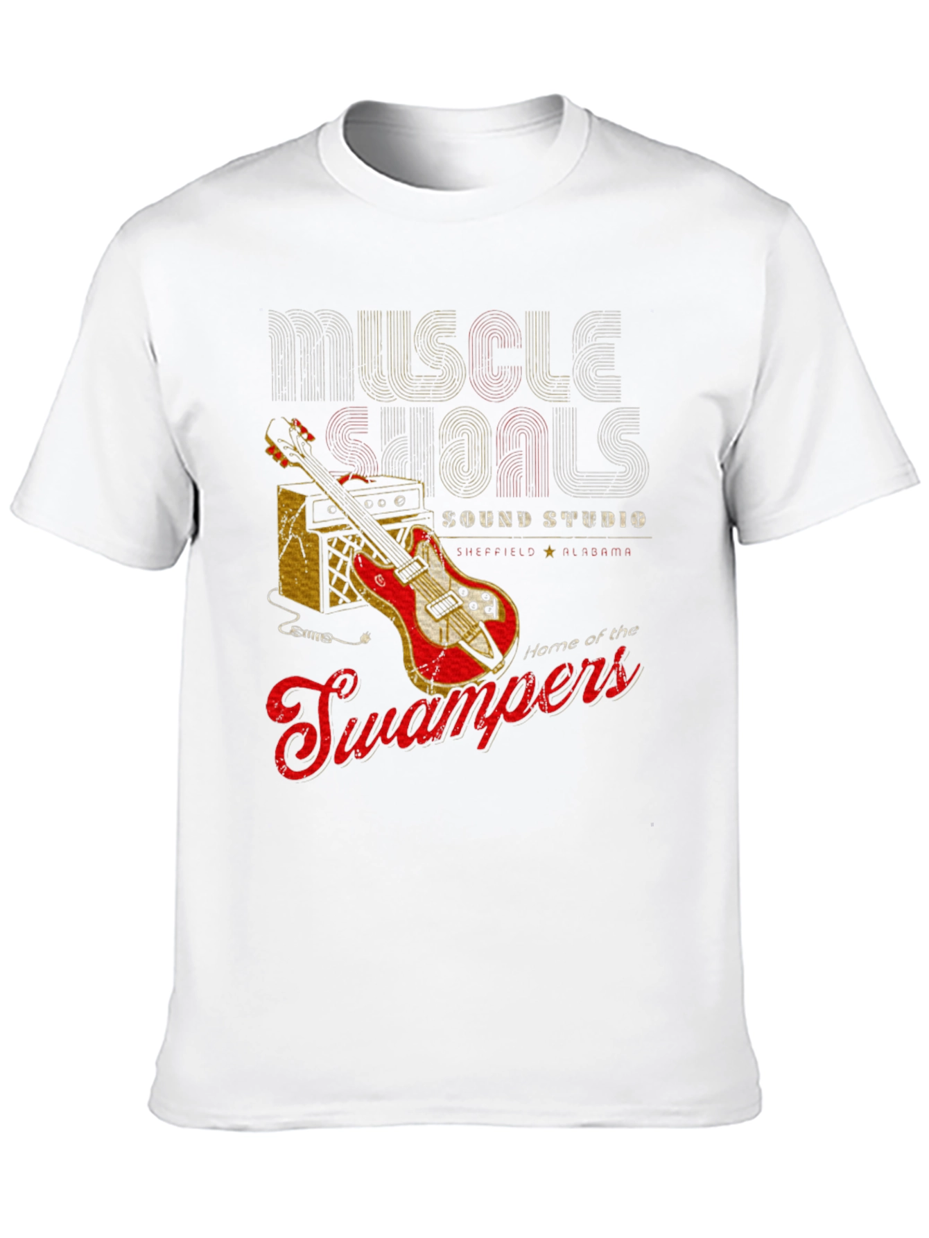 Black Muscle Shoals Sound Studio Guitar Graphic T-Shirt view 10