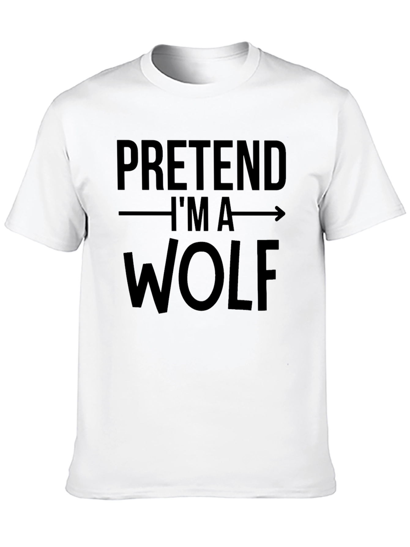 Black Pretend I'm a Wolf Graphic Tee - Costume Party Shirt view 10
