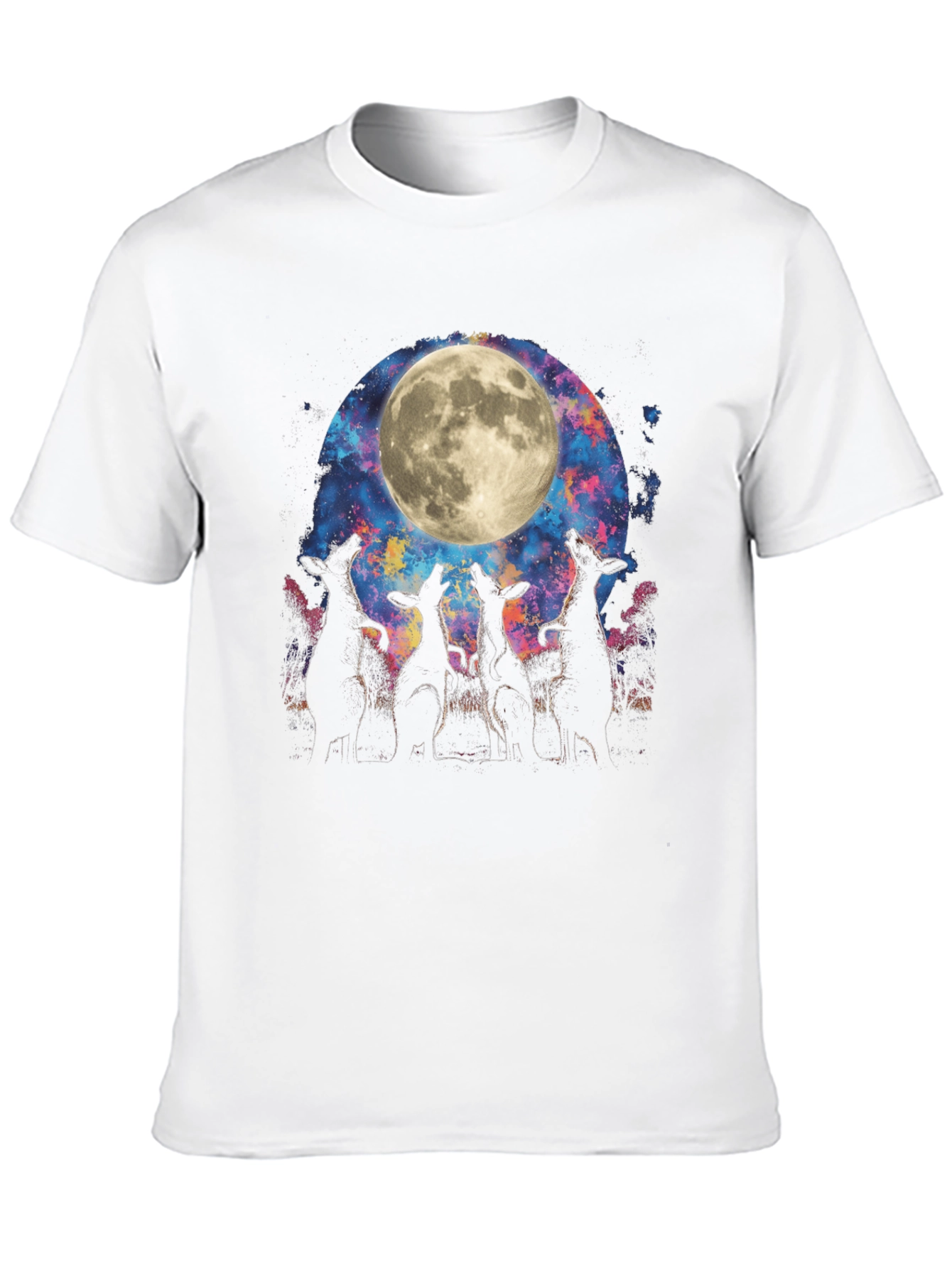 Black Wolf Moon Galaxy T-Shirt view 10