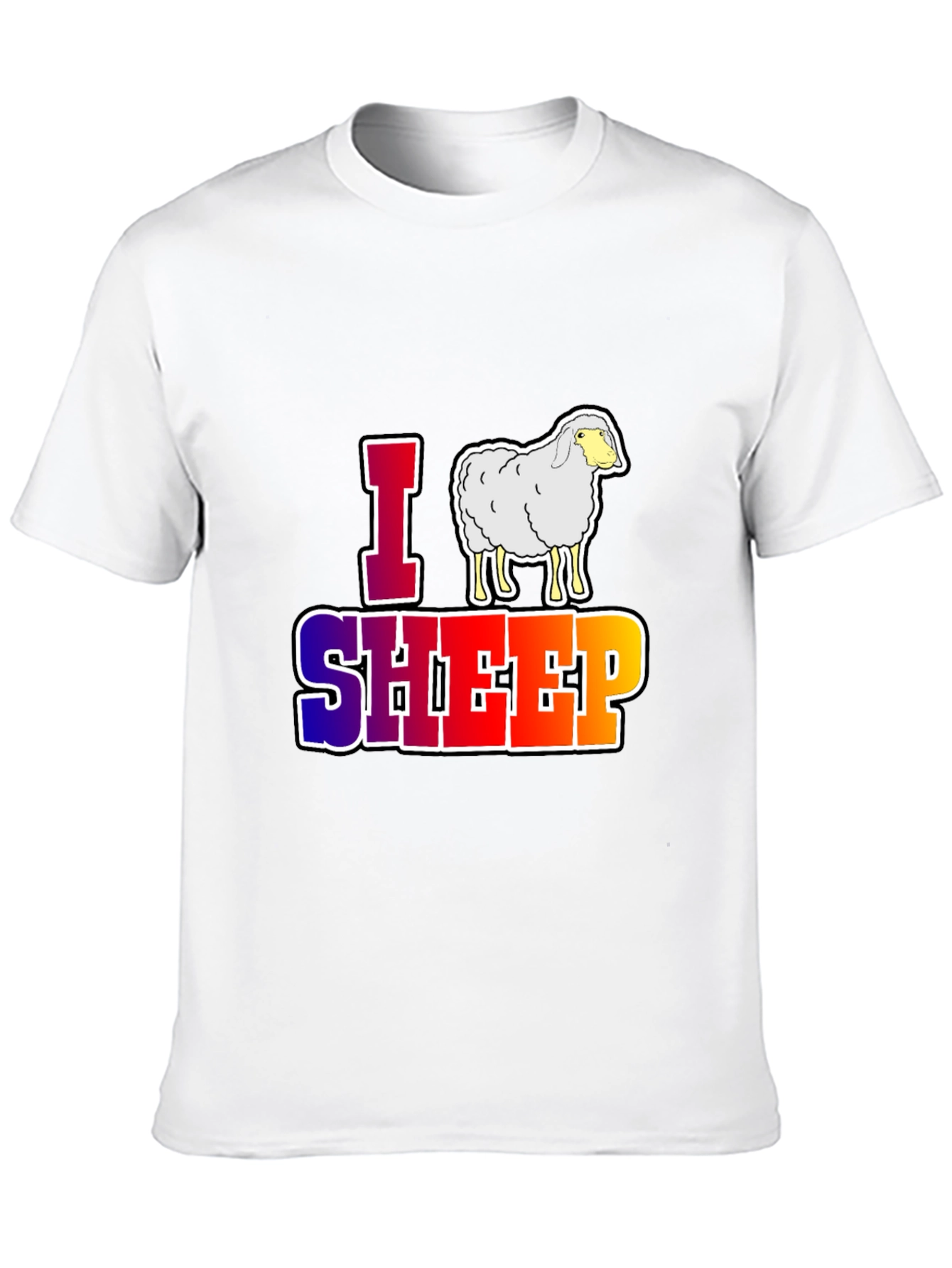 Black I Love Sheep Graphic T-Shirt - Unique Animal Lover Design view 10
