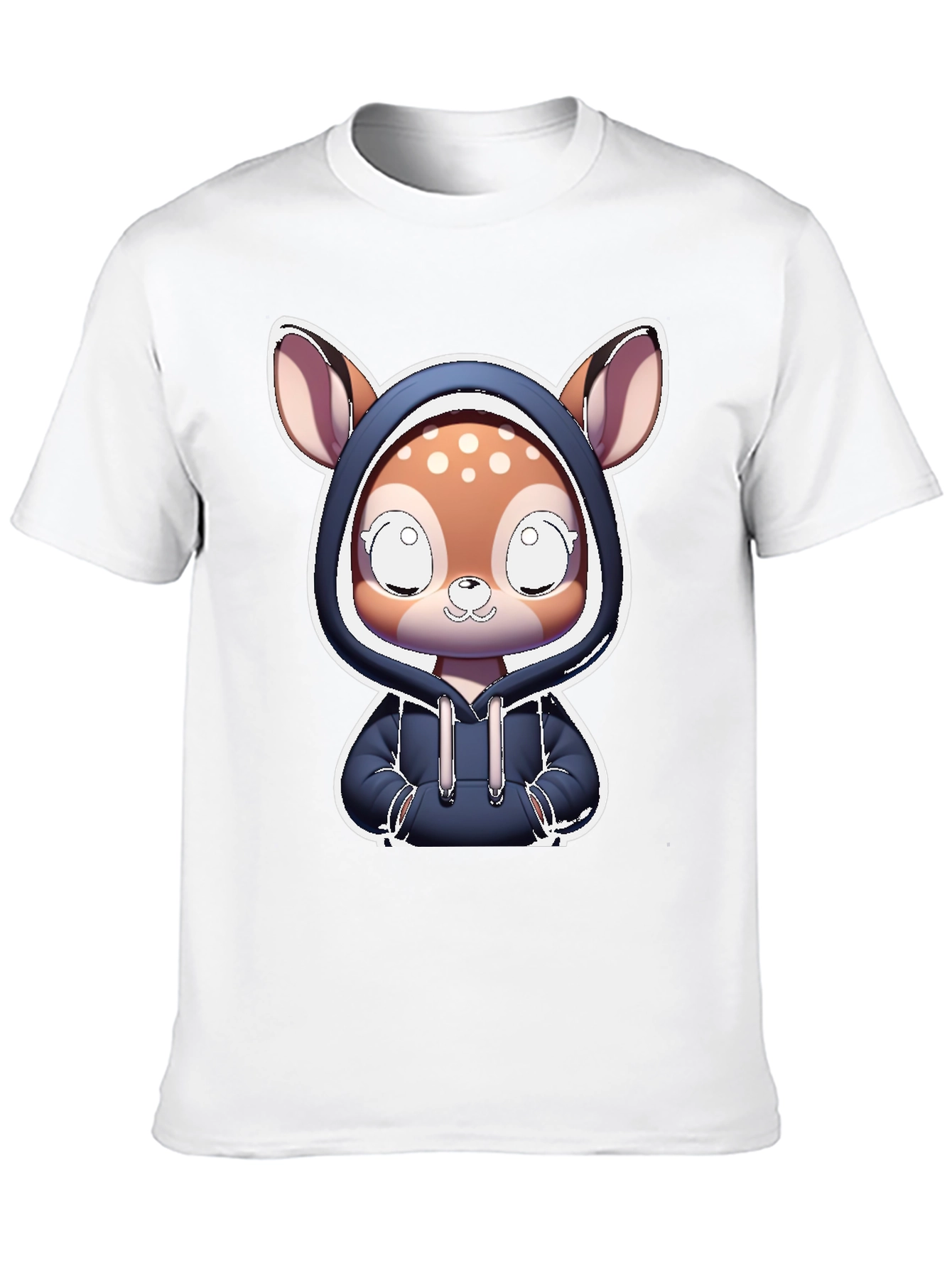 Black Cute Deer Hoodie T-Shirt view 10