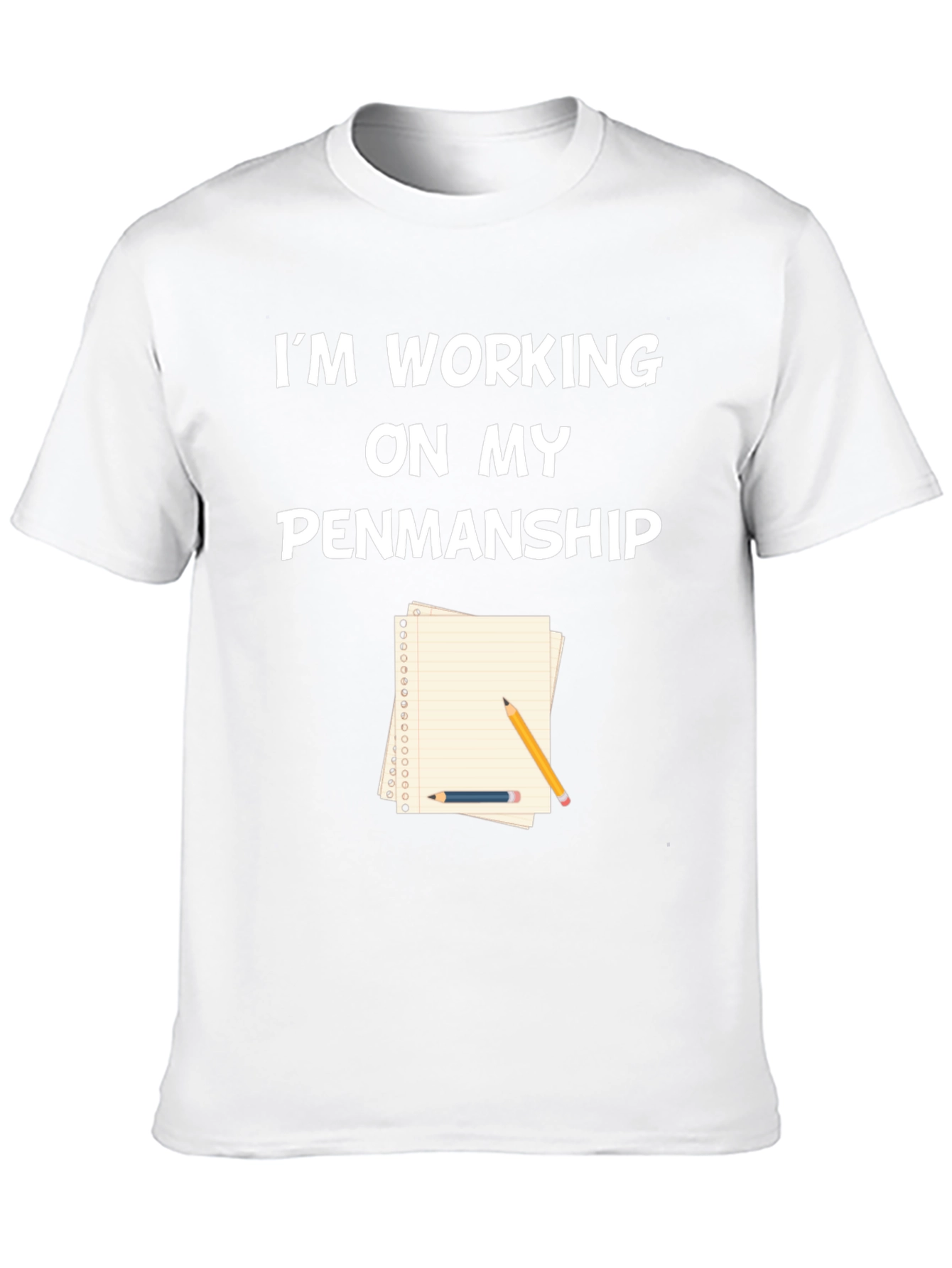Black Working on My Penmanship Graphic Tee view 10