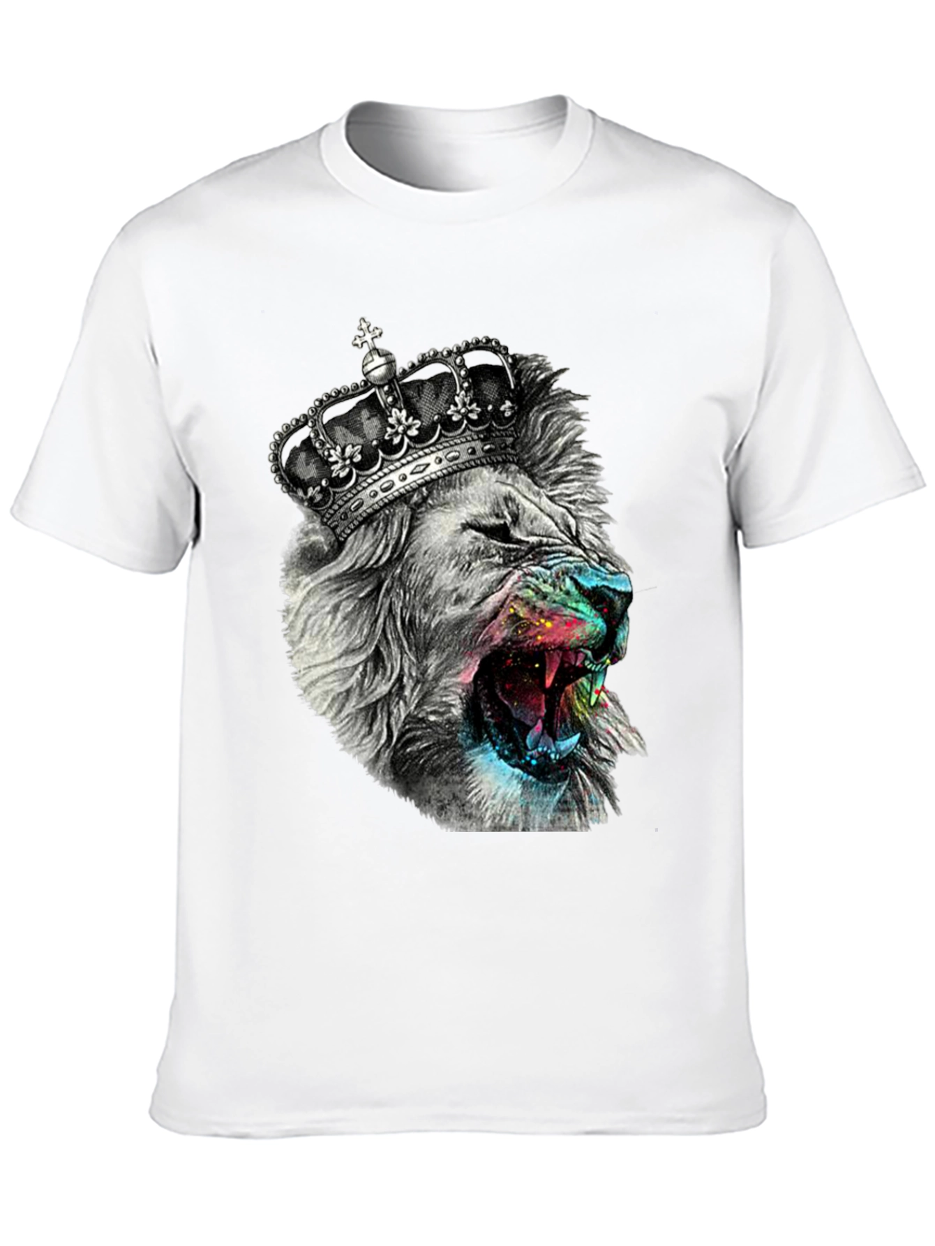 Black King Lion Graphic T-Shirt - Black view 10