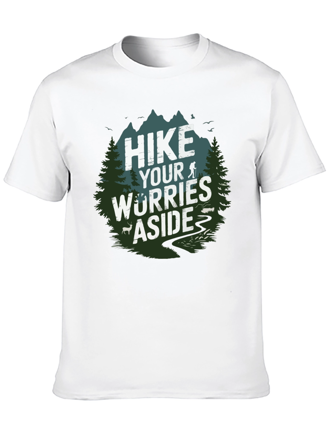 Black Hike Your Worries Aside Tee view 10