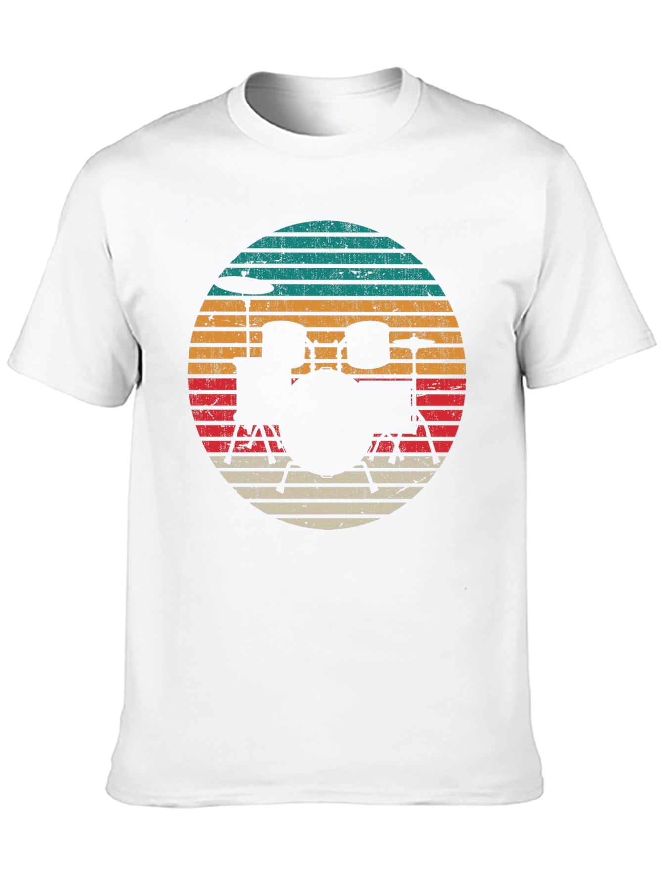 Black Retro Drum Set Graphic Tee - Black view 10