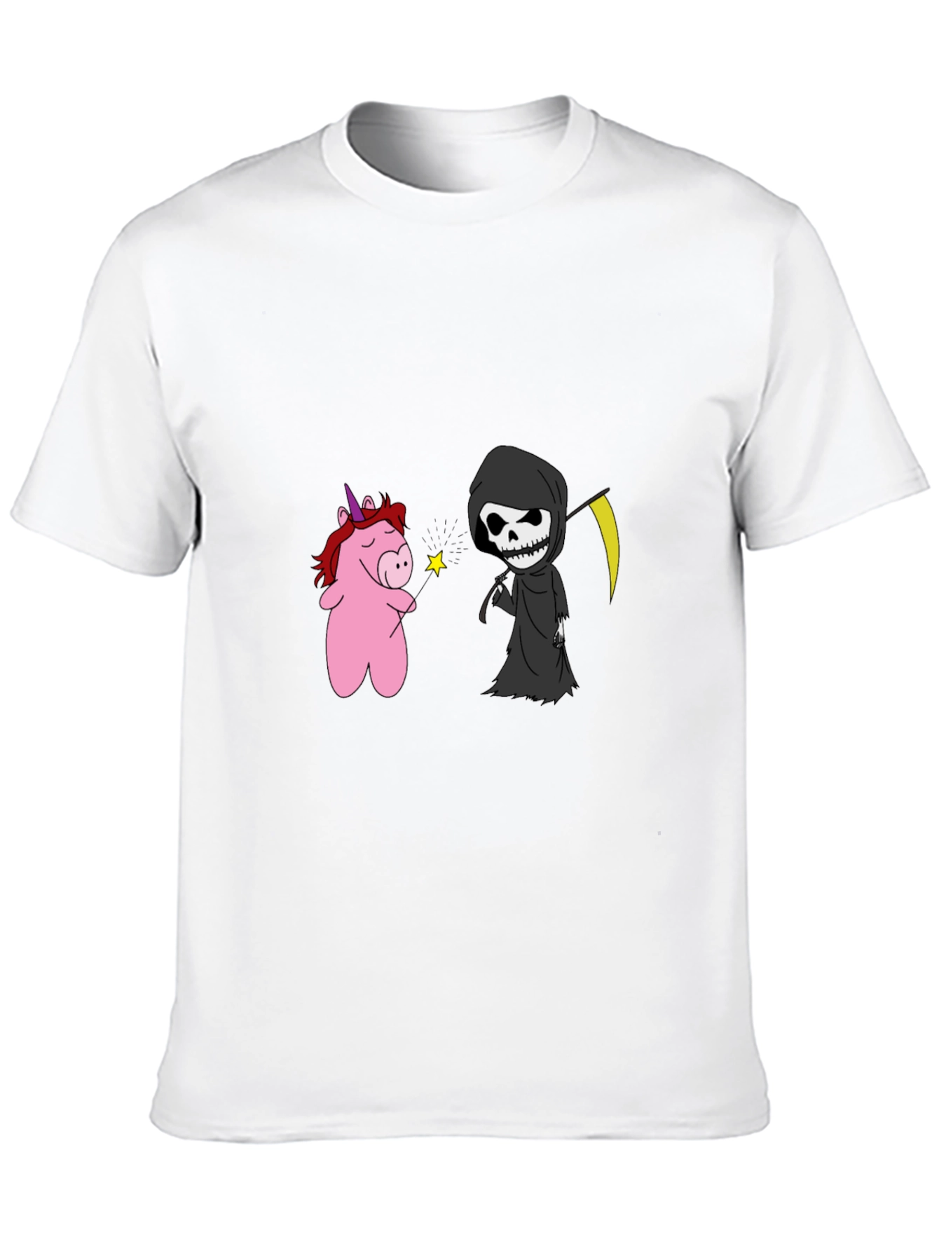 Black Unicorn & Grim Reaper Graphic Tee - Black Cotton Blend view 10