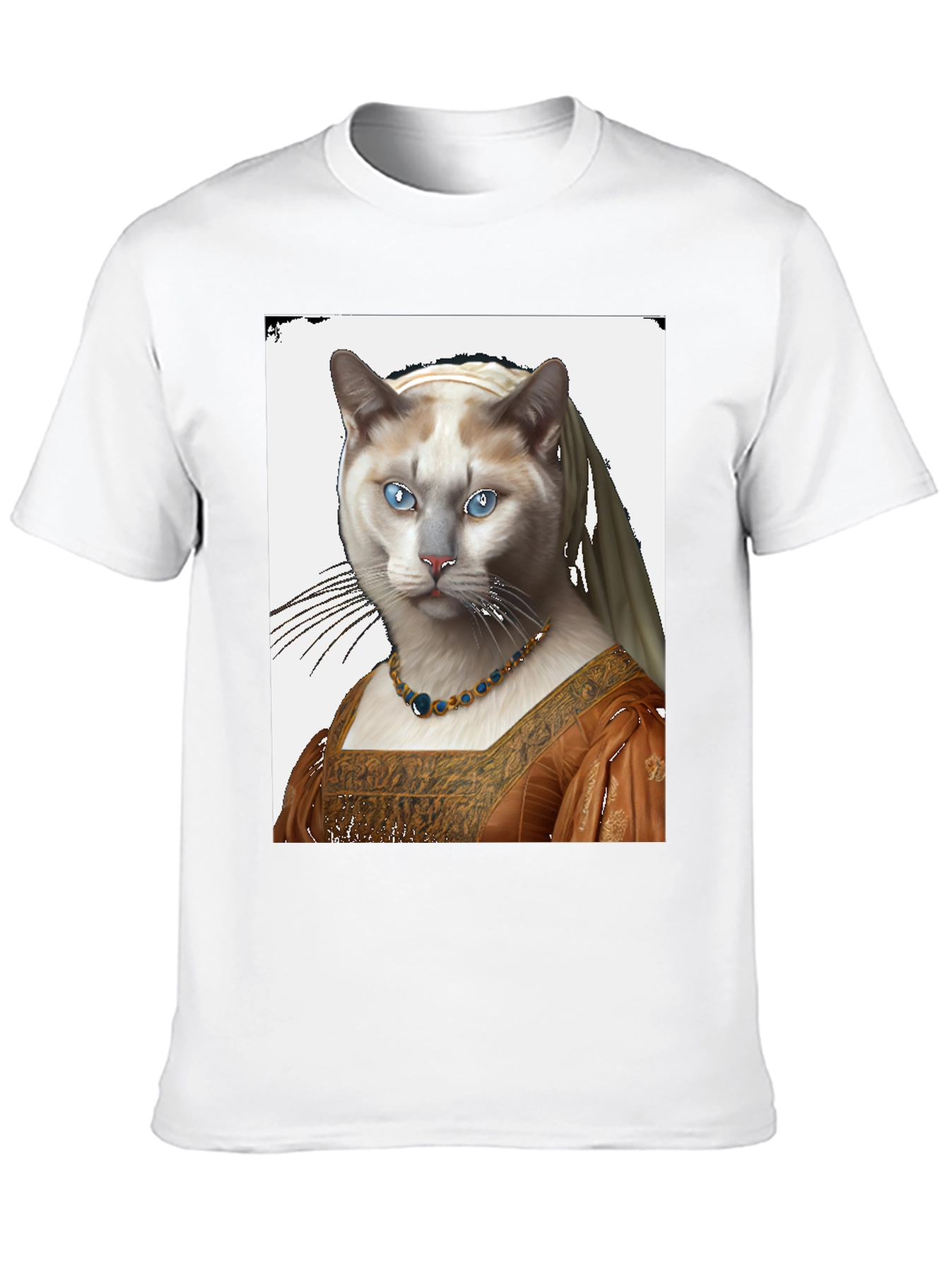 Black Cat with Pearl Earring T-Shirt view 10
