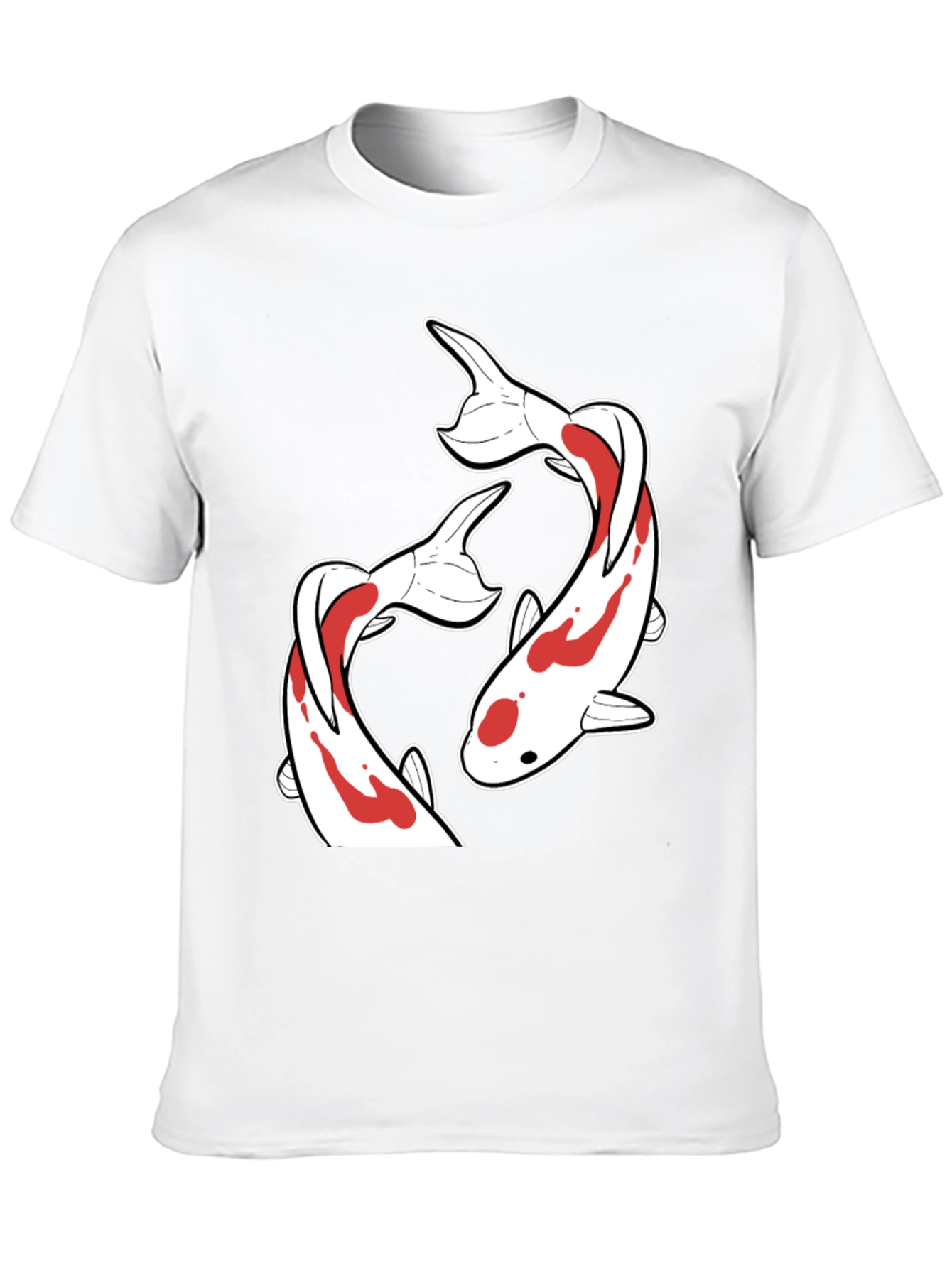 Black Koi Fish Graphic T-Shirt - Black Crew Neck view 10