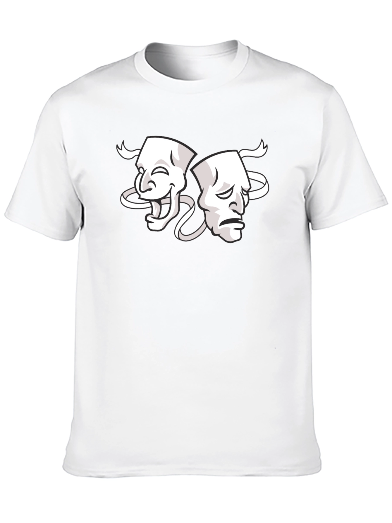 Black Comedy and Tragedy Masks Graphic Tee view 10