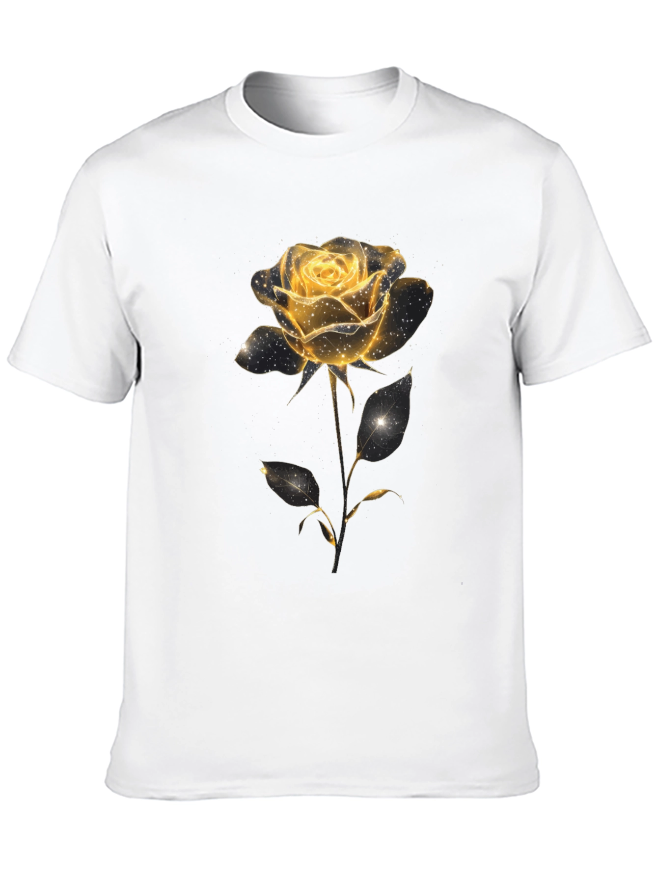 Black Golden Rose Graphic Tee - Black Cotton Blend view 10