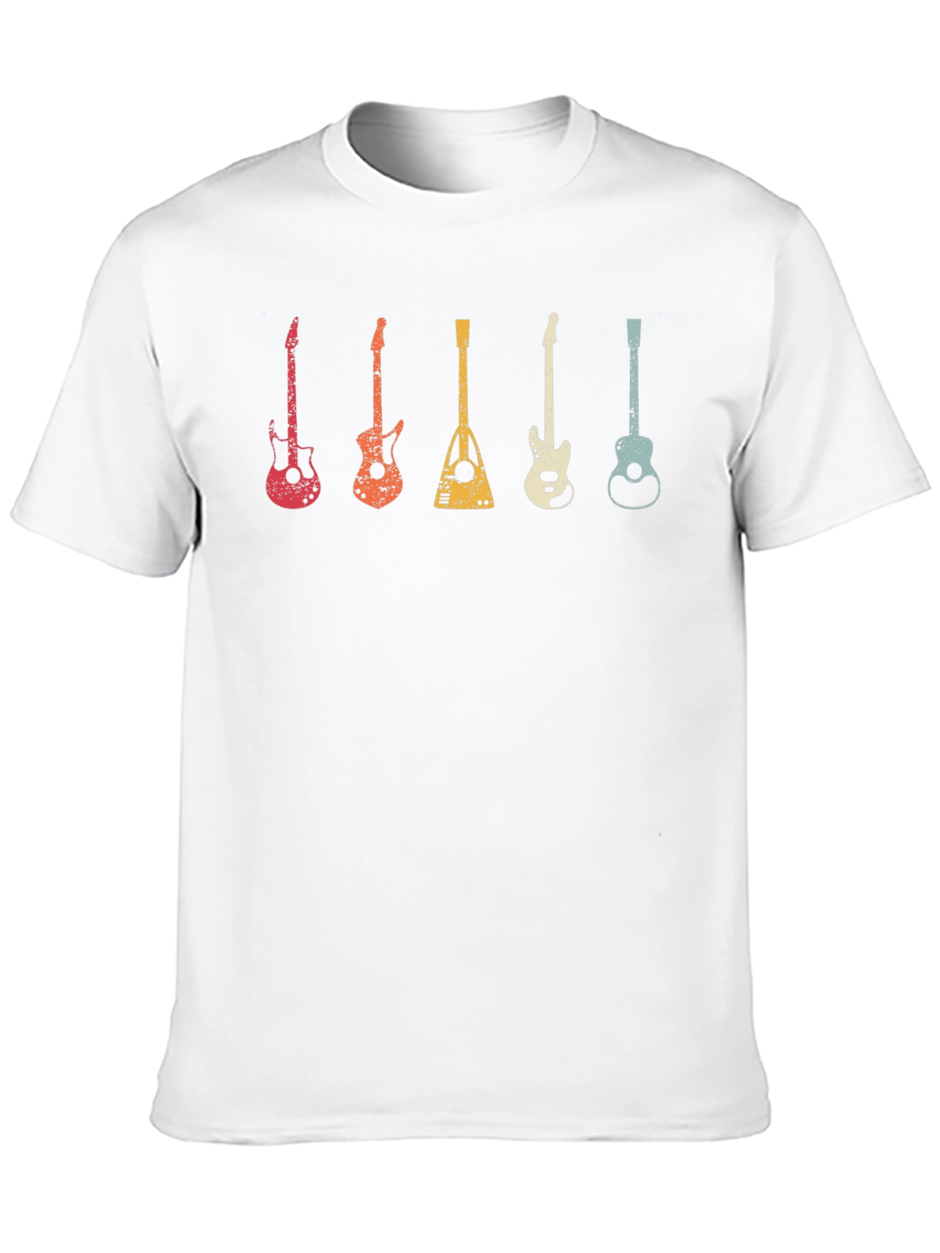 Black Retro Guitar T-Shirt - Music Lover's Tee view 10