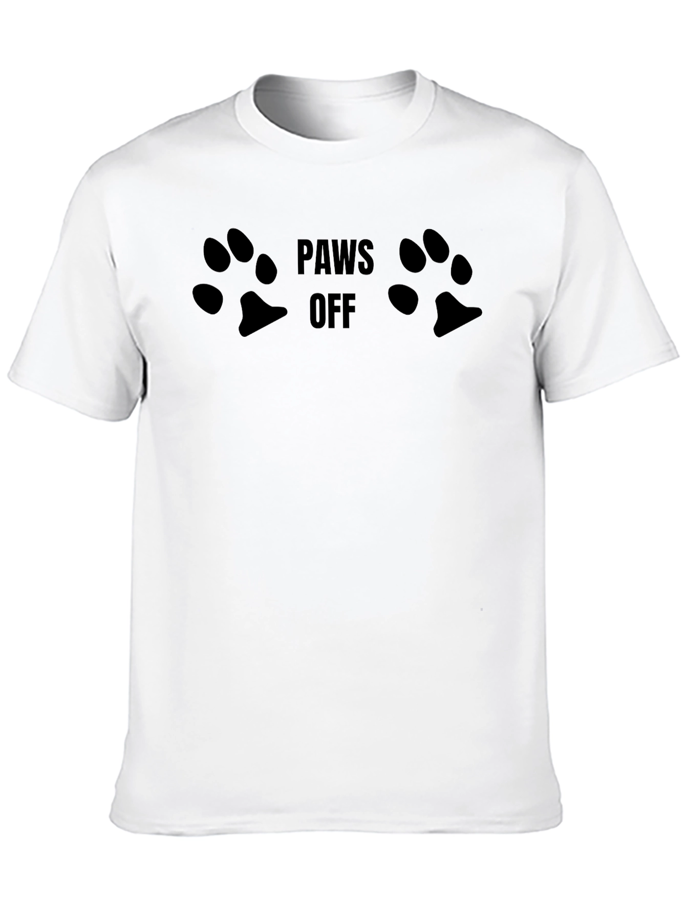 Black Paws Off Graphic Print Crew Neck T-Shirt view 10