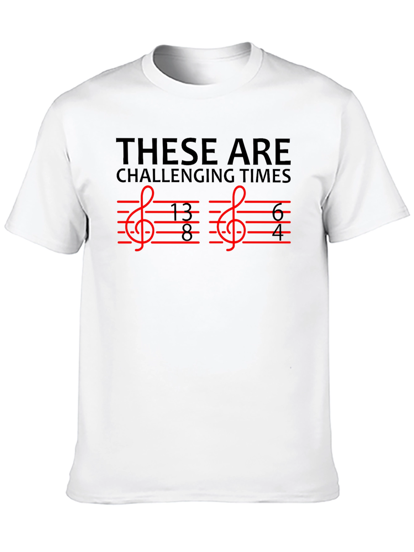Black Challenging Times Music Treble Clef T-Shirt view 10