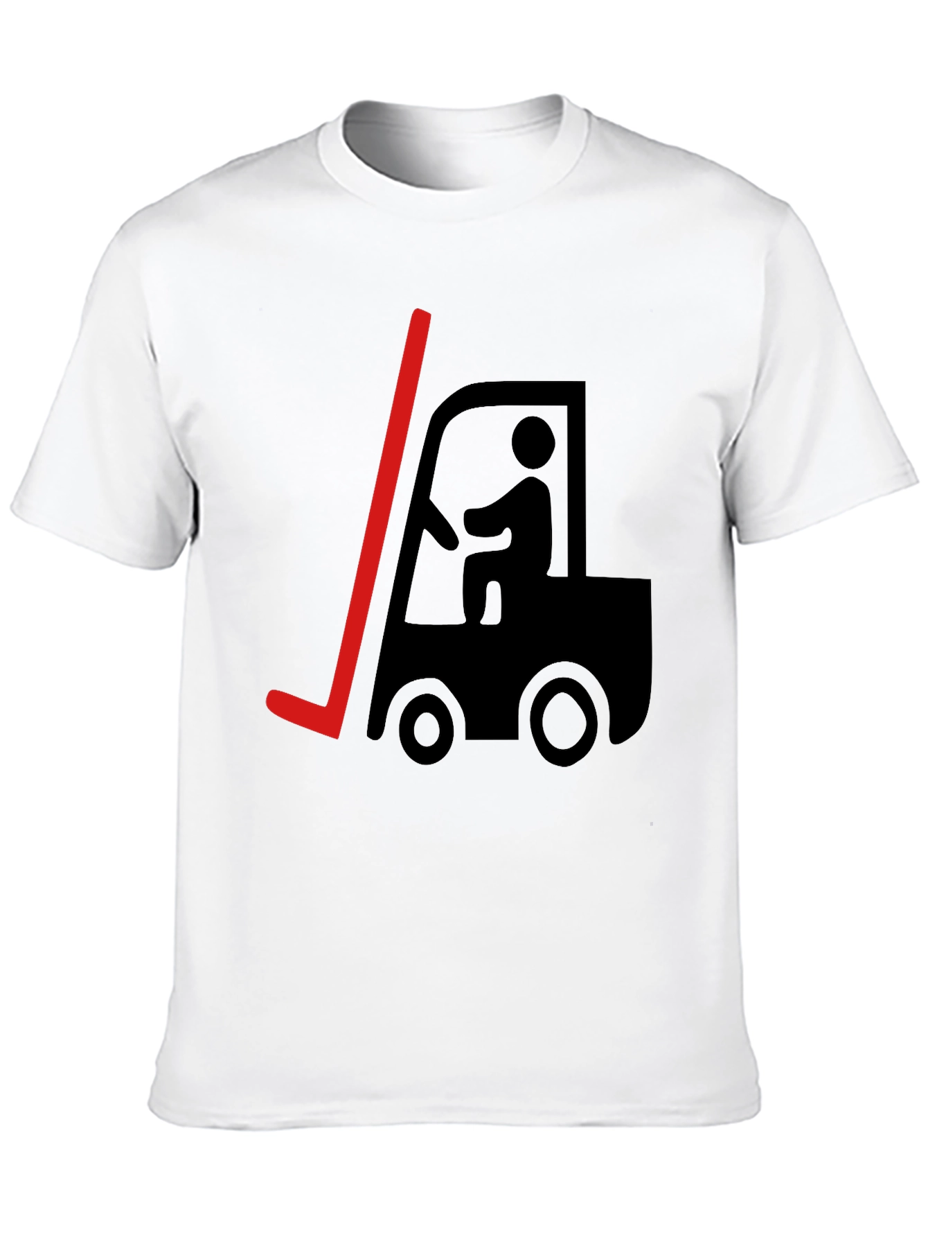 Black Forklift Humor Graphic T-Shirt - Black Cotton Tee view 10