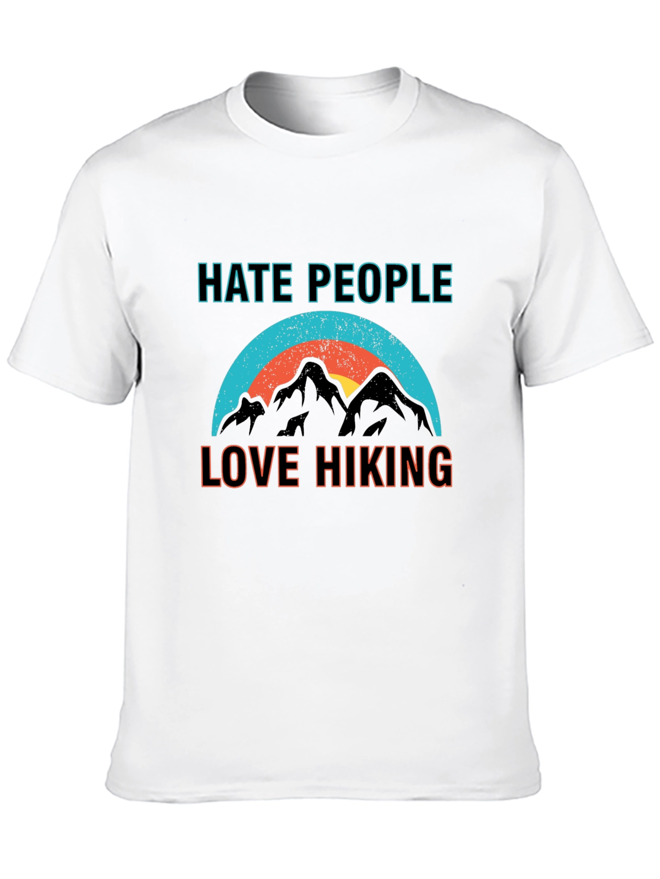 Black Hate People Love Hiking Graphic Tee view 10