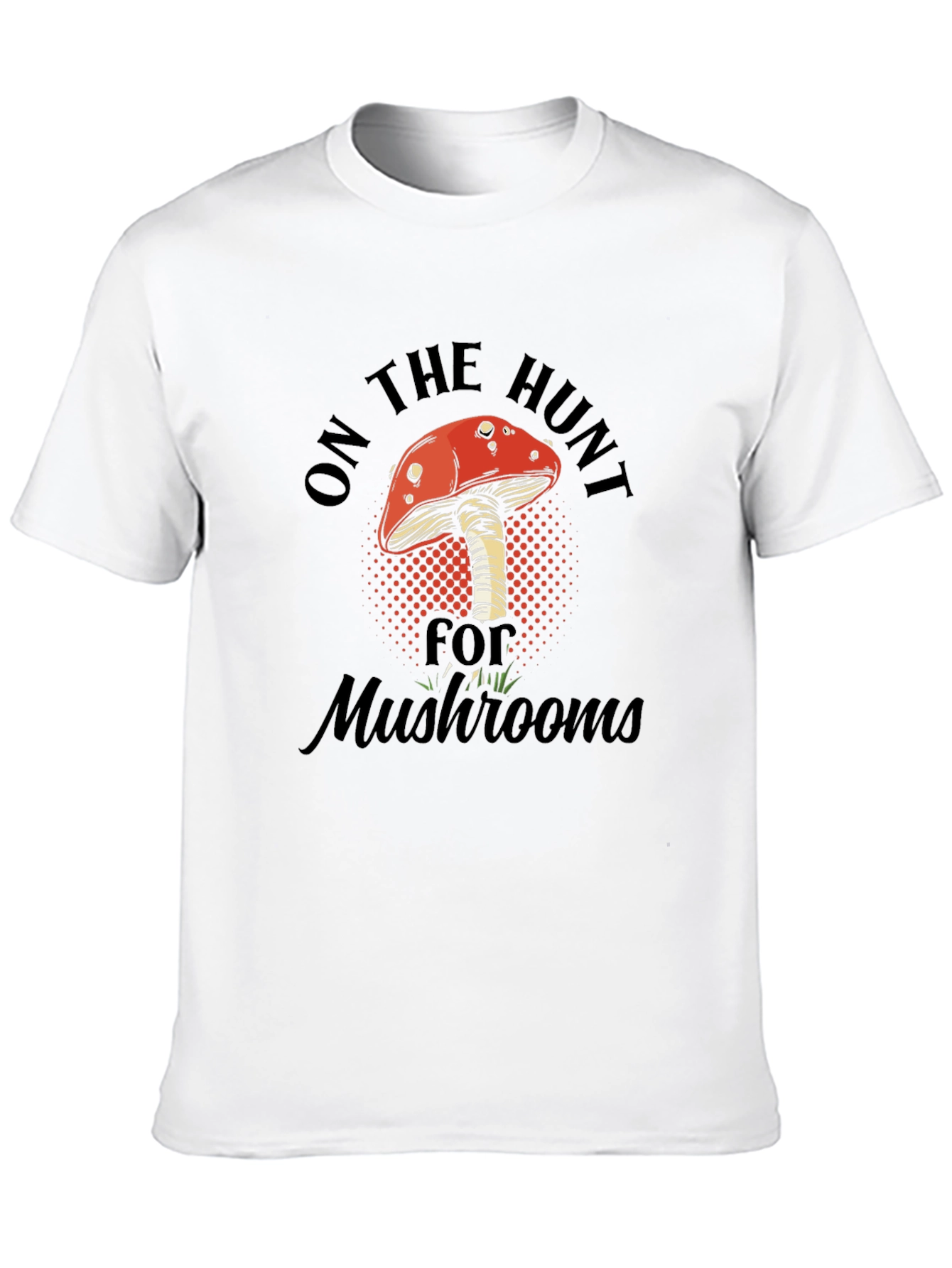 Black Mushroom Hunt Graphic Tee - Black Cotton T-Shirt view 10