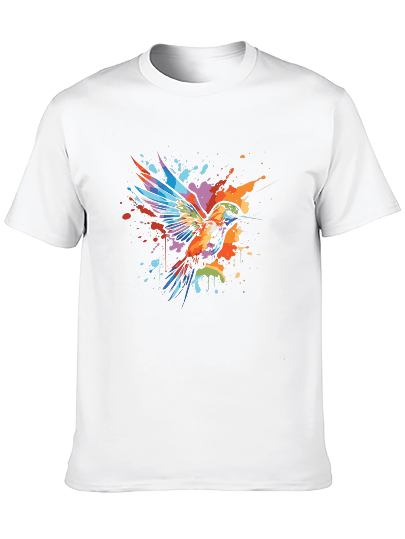 Black Hummingbird Splatter Art Graphic Tee - Unique Design view 10