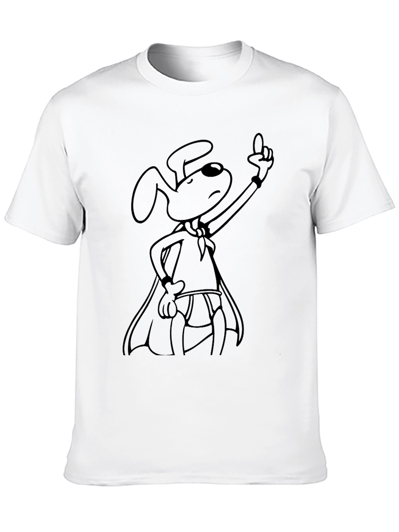 Black Hero Dog Graphic Tee - Black Cotton T-Shirt view 10