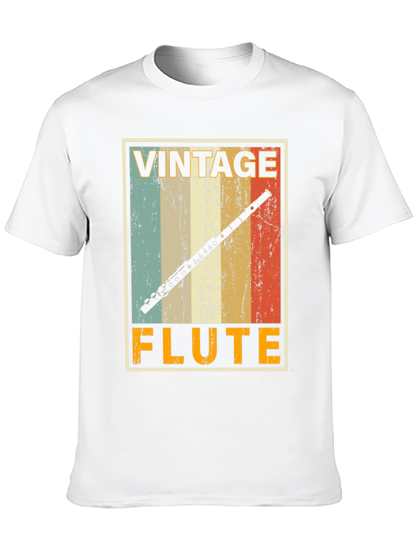 Black Vintage Flute T-Shirt - Musician's Retro Style Tee view 10
