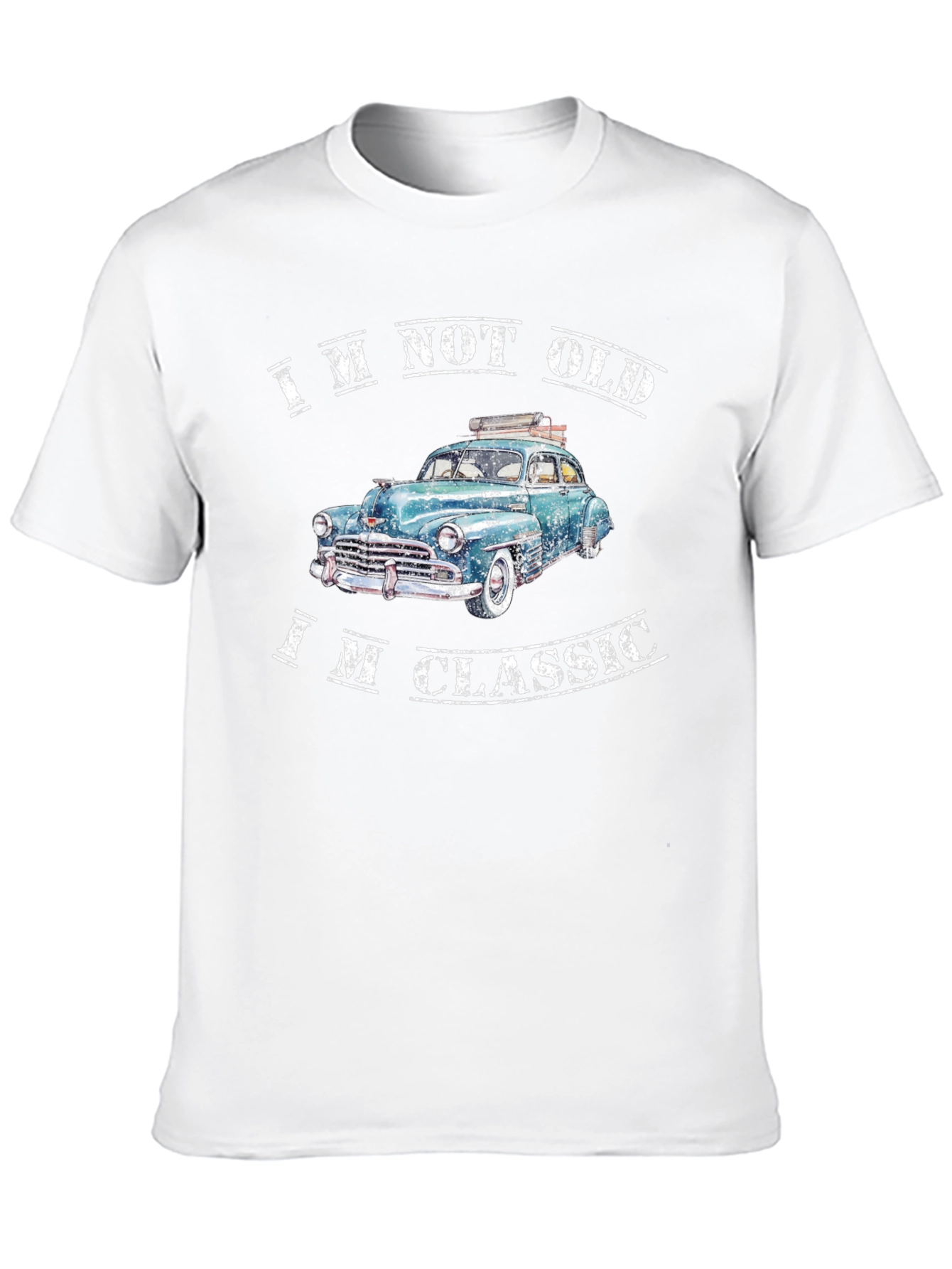 Black Classic Car Graphic Tee - I'm Not Old, I'm Classic T-Shirt view 10