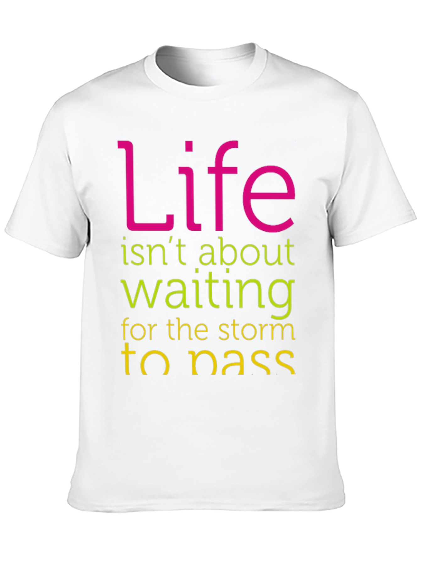 Black Inspirational Graphic T-Shirt - Life Isn't About Waiting view 10