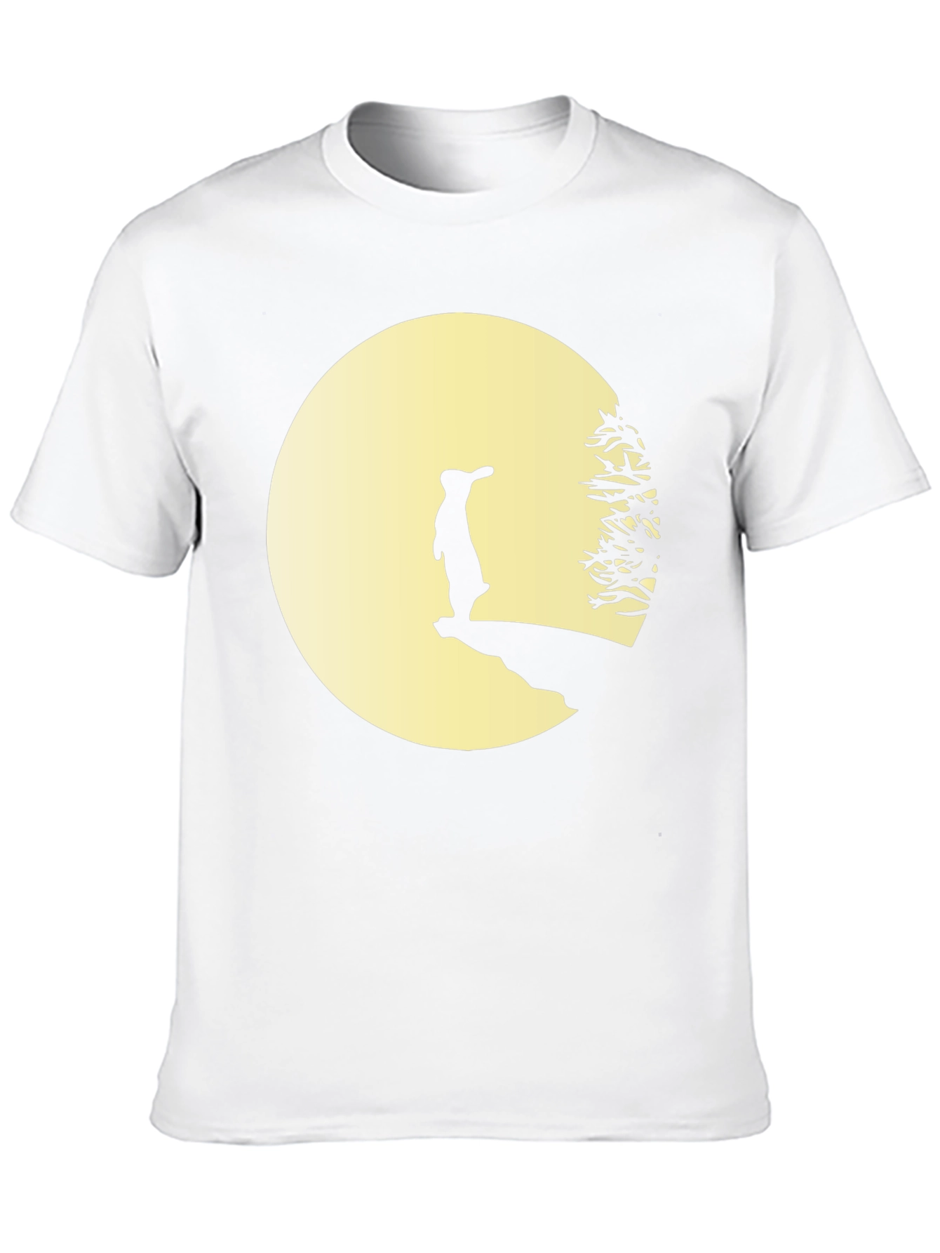 Black Silhouette Rabbit on Moon T-Shirt view 10