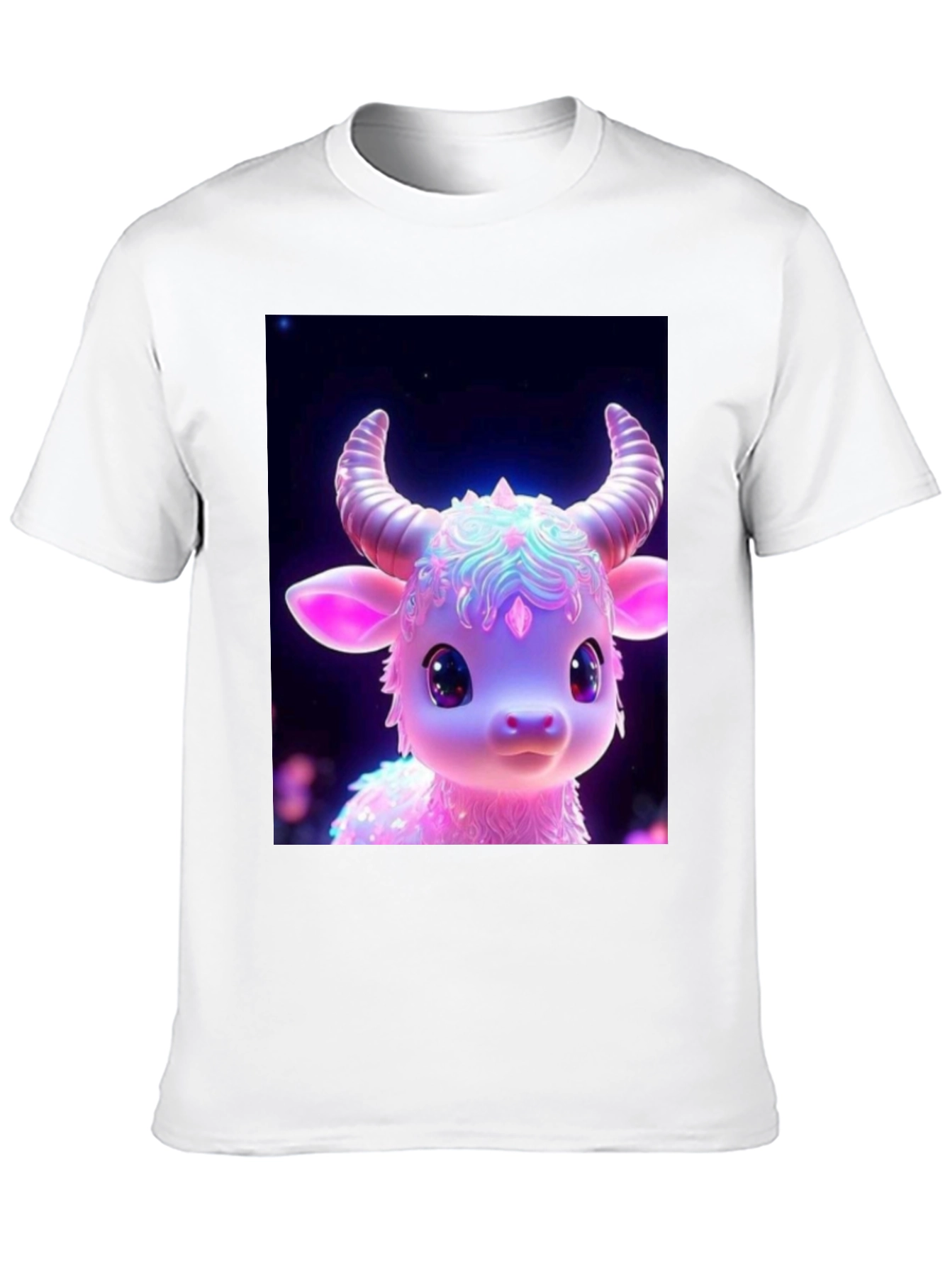 Black Cute Cartoon Cow Graphic Tee - Black view 10