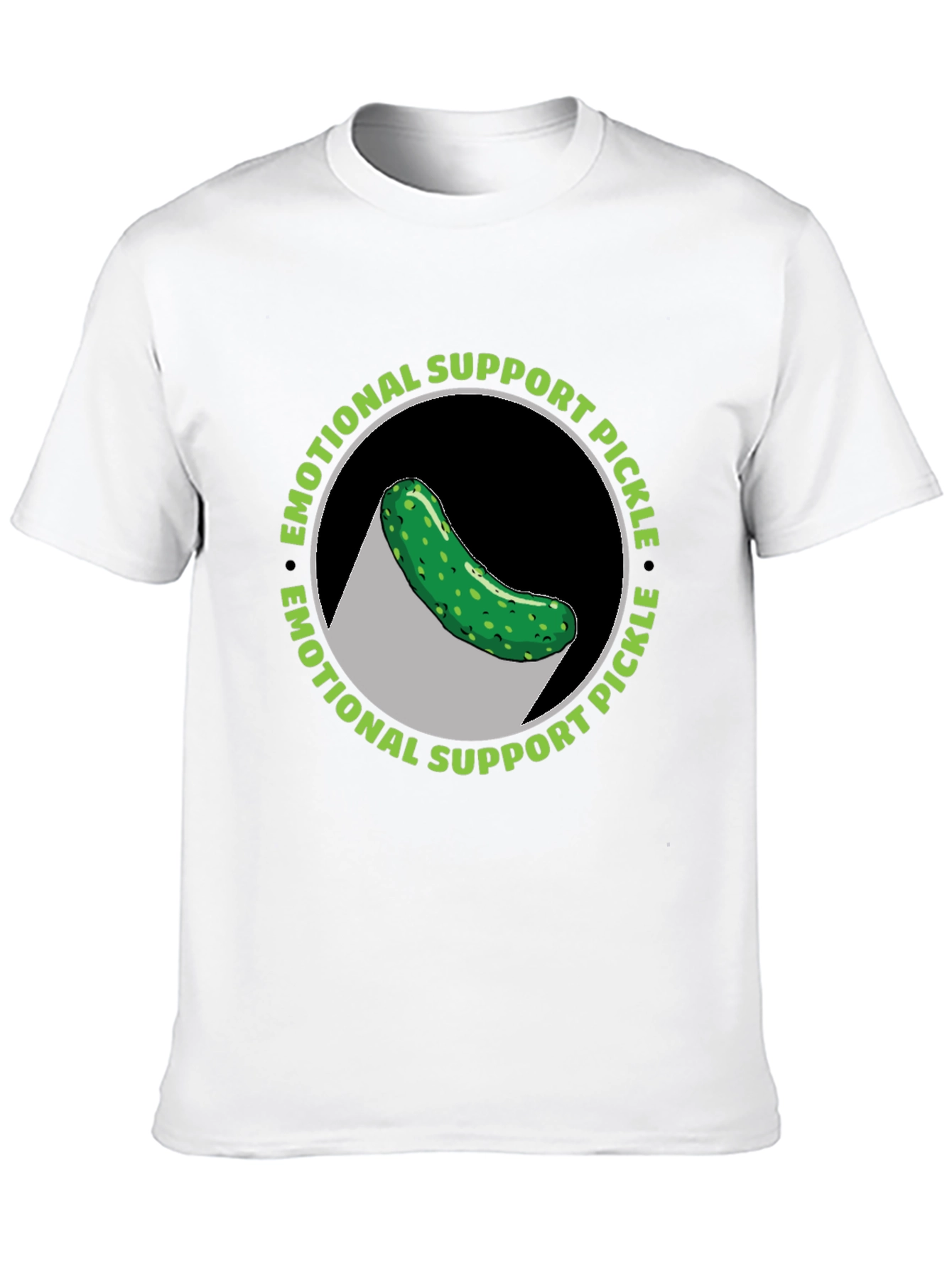 Black Emotional Support Pickle T-Shirt - Funny Graphic Tee view 10