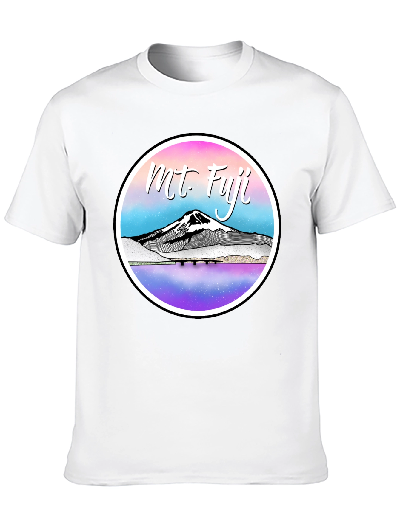 Black Mt. Fuji Graphic Tee - Black Cotton Blend T-Shirt view 10