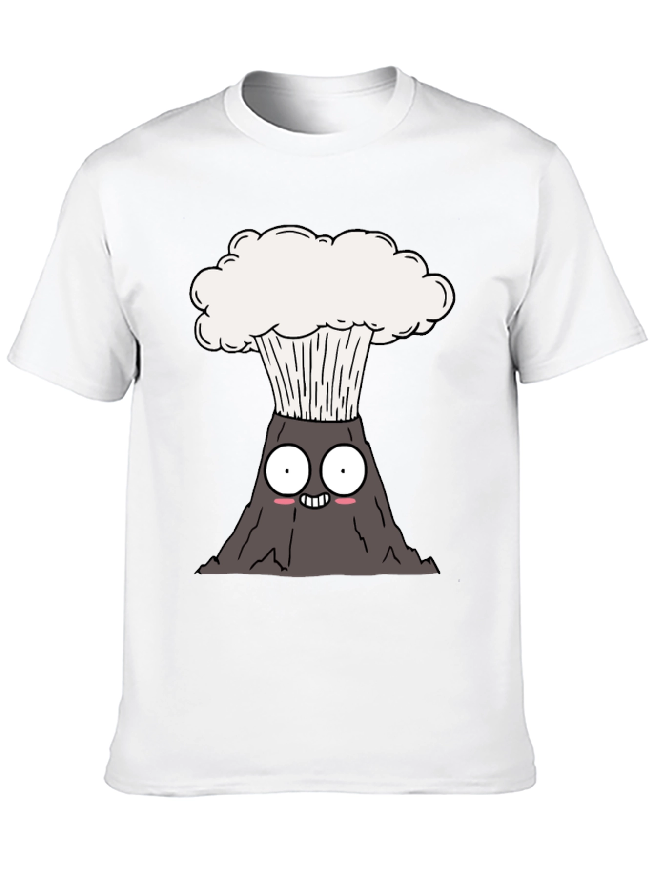 Black Cartoon Volcano T-Shirt - Erupting Style view 10