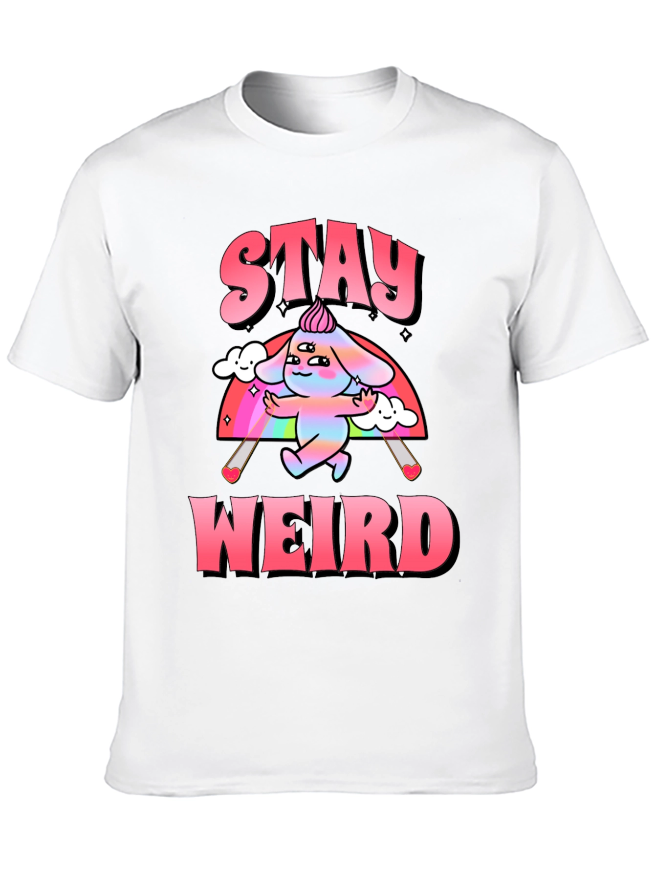 Black Stay Weird Graphic Tee - Black Cotton Blend Shirt view 10