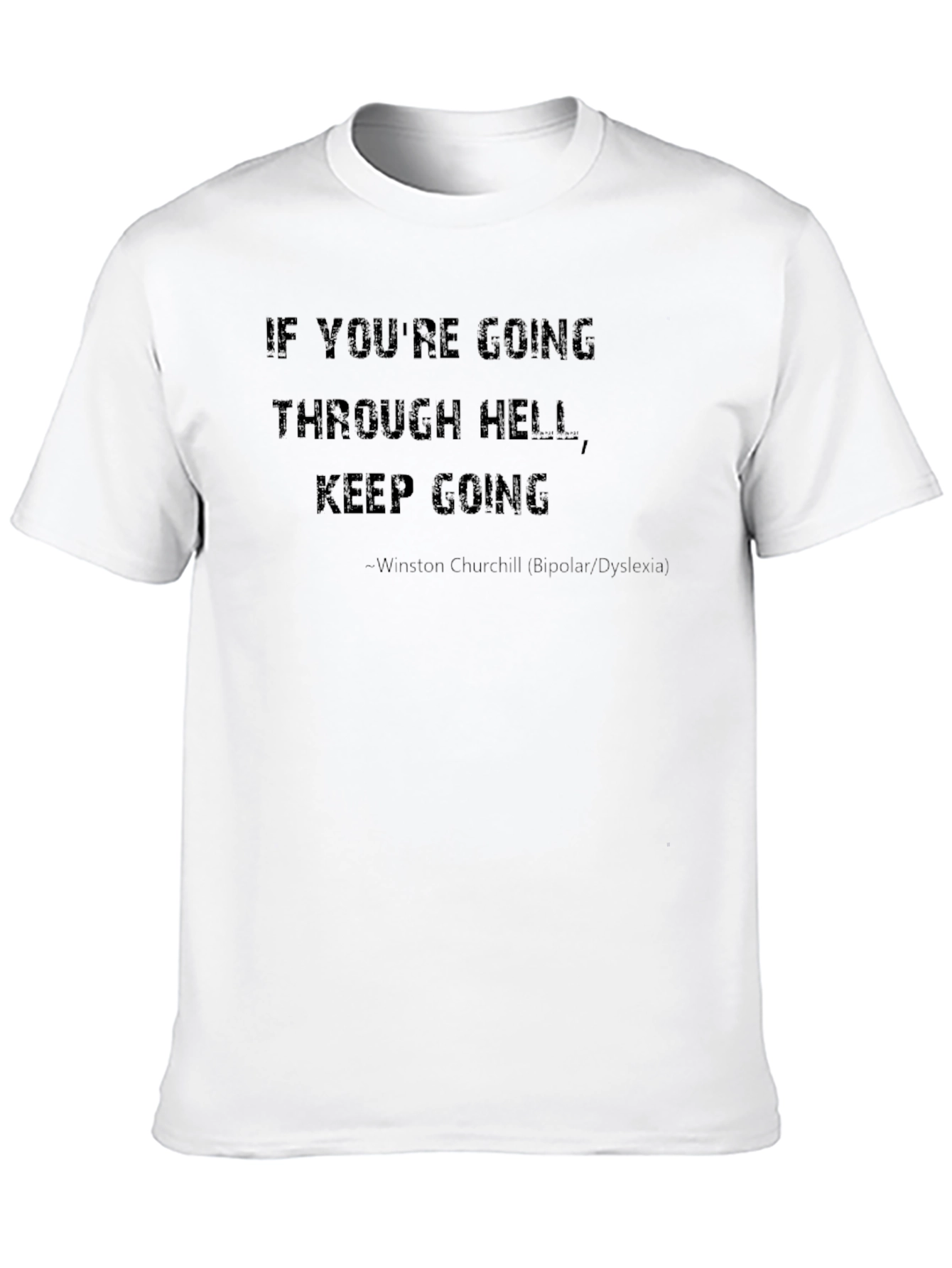 Black Motivational Winston Churchill Quote T-Shirt view 10