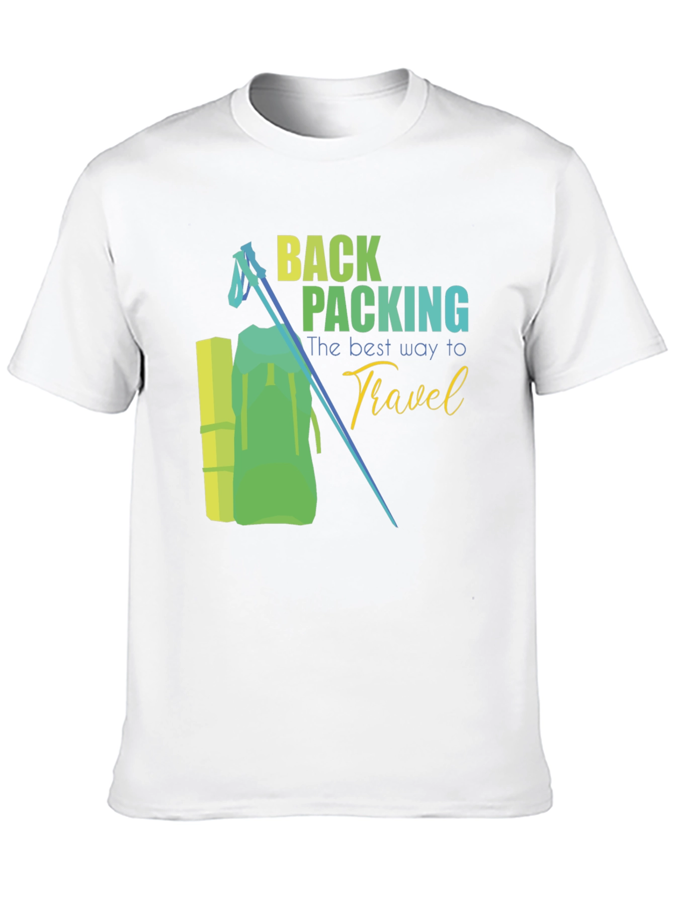 Black Backpacking Travel Graphic Tee - Outdoor Adventure Shirt view 10