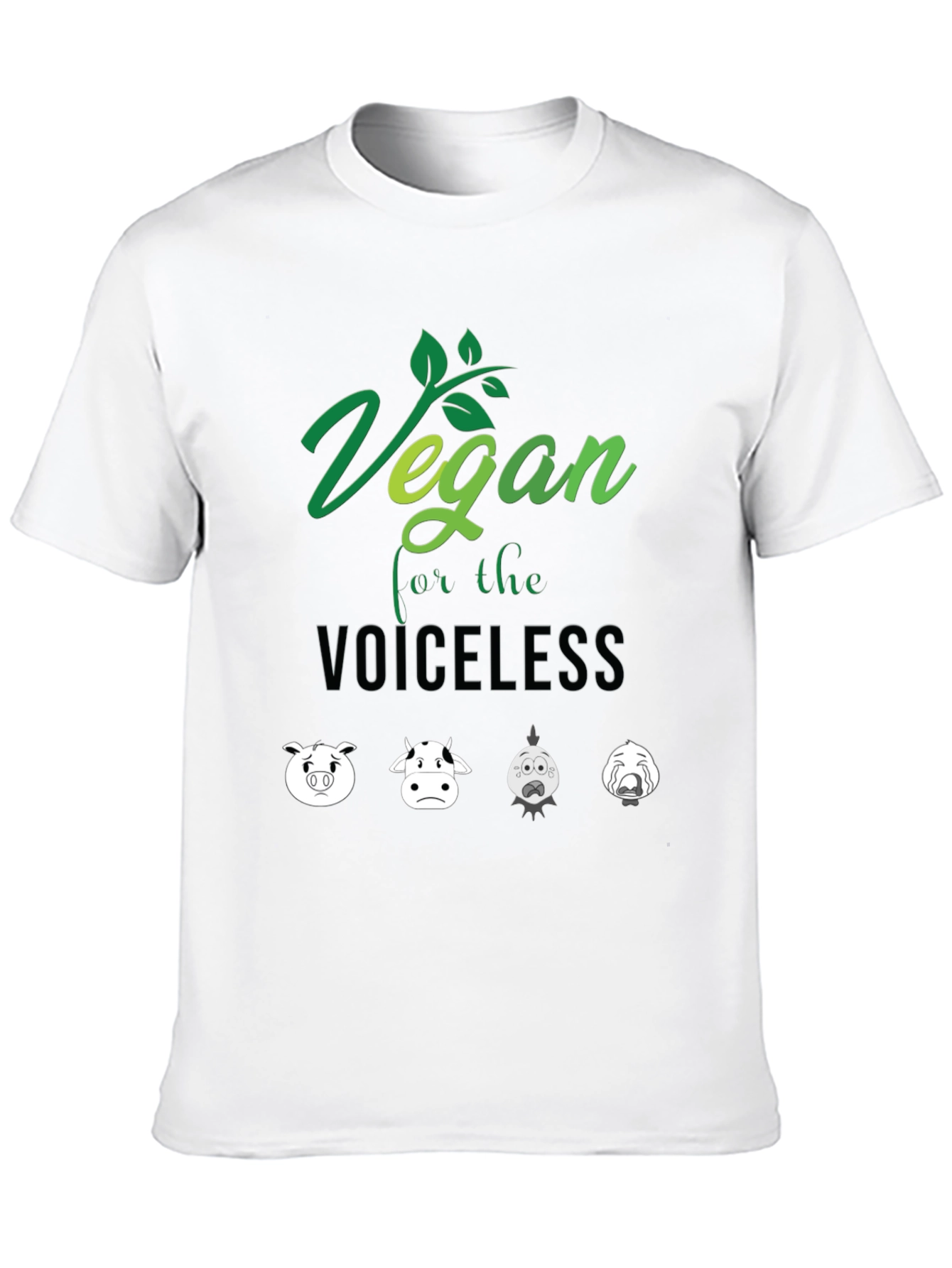 Black Vegan For the Voiceless T-Shirt - Animal Rights Tee view 10