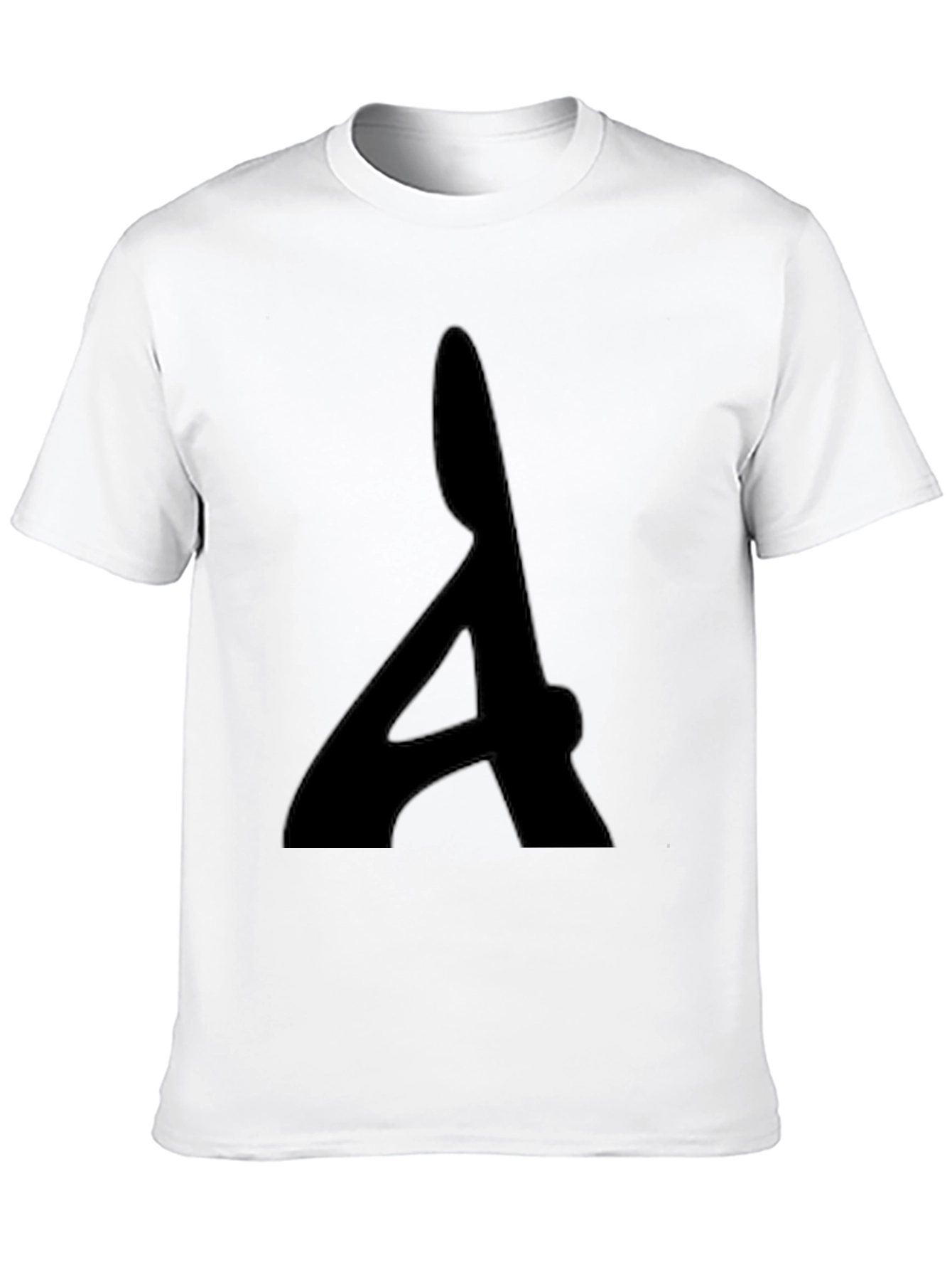 Black Men's Black T-Shirt with Bold Letter Graphic view 10