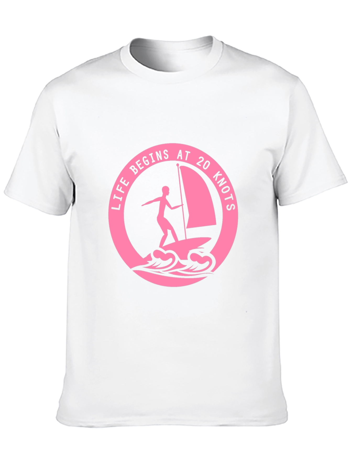 Black Life Begins at 20 Knots T-Shirt - Windsurfing Tee view 10