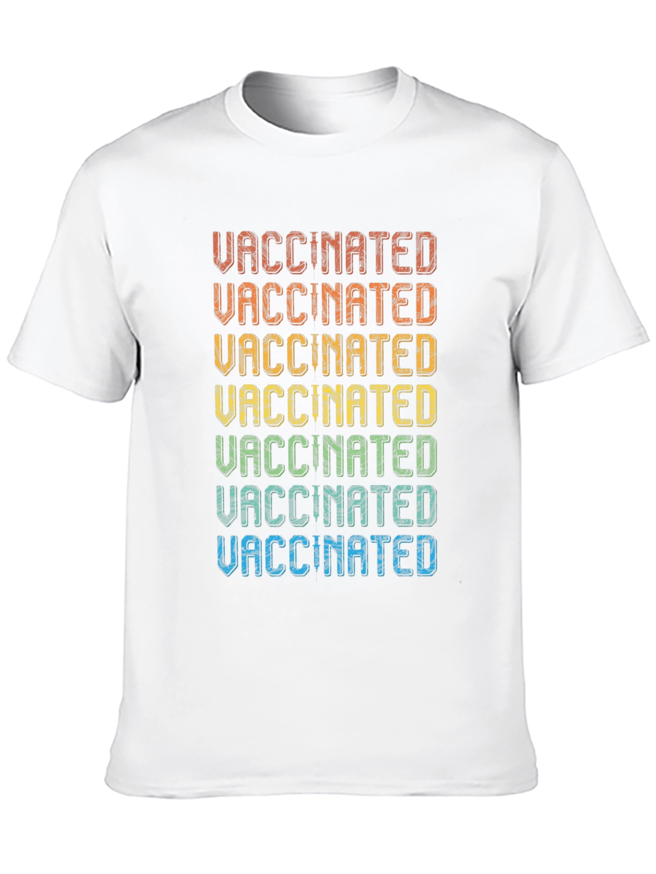 Black Vaccinated Rainbow T-Shirt - Retro Style view 10