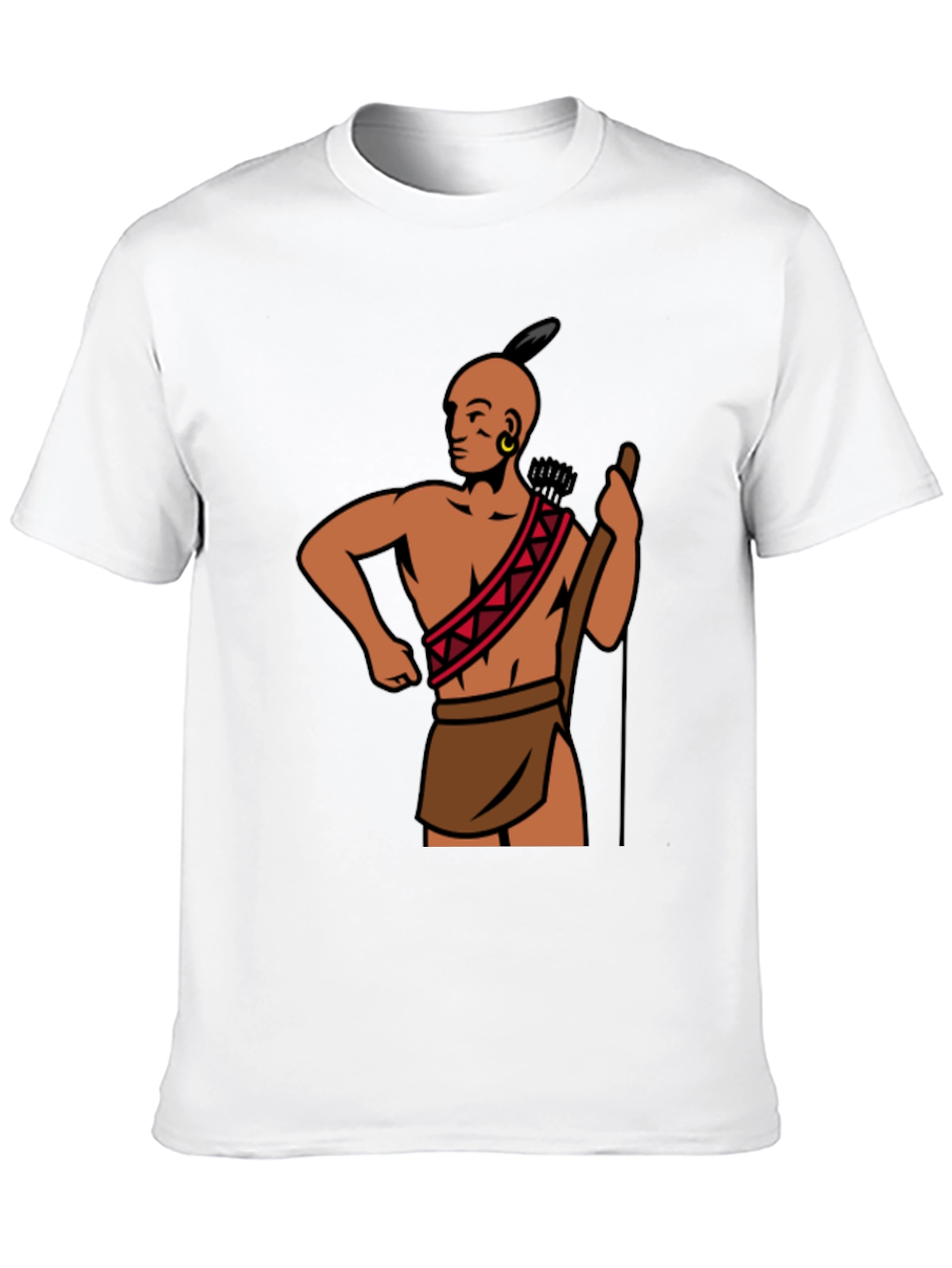 Black Native American Warrior Graphic Tee - Black view 10