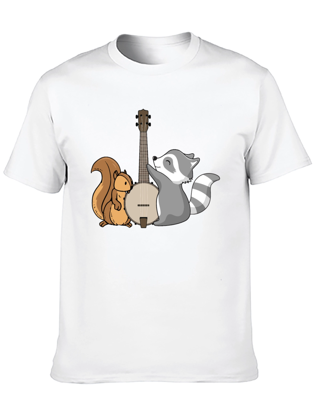 Black Squirrel and Raccoon Banjo Graphic Tee view 10