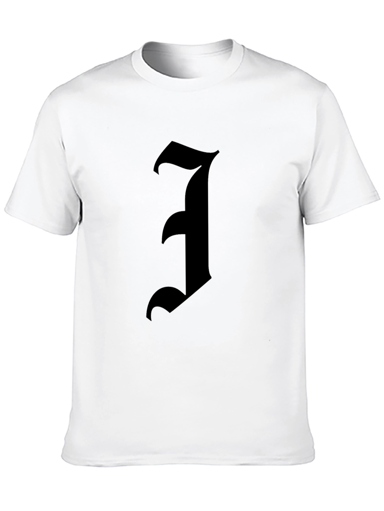Black Gothic Initial T-Shirt - Bold Statement Tee view 10