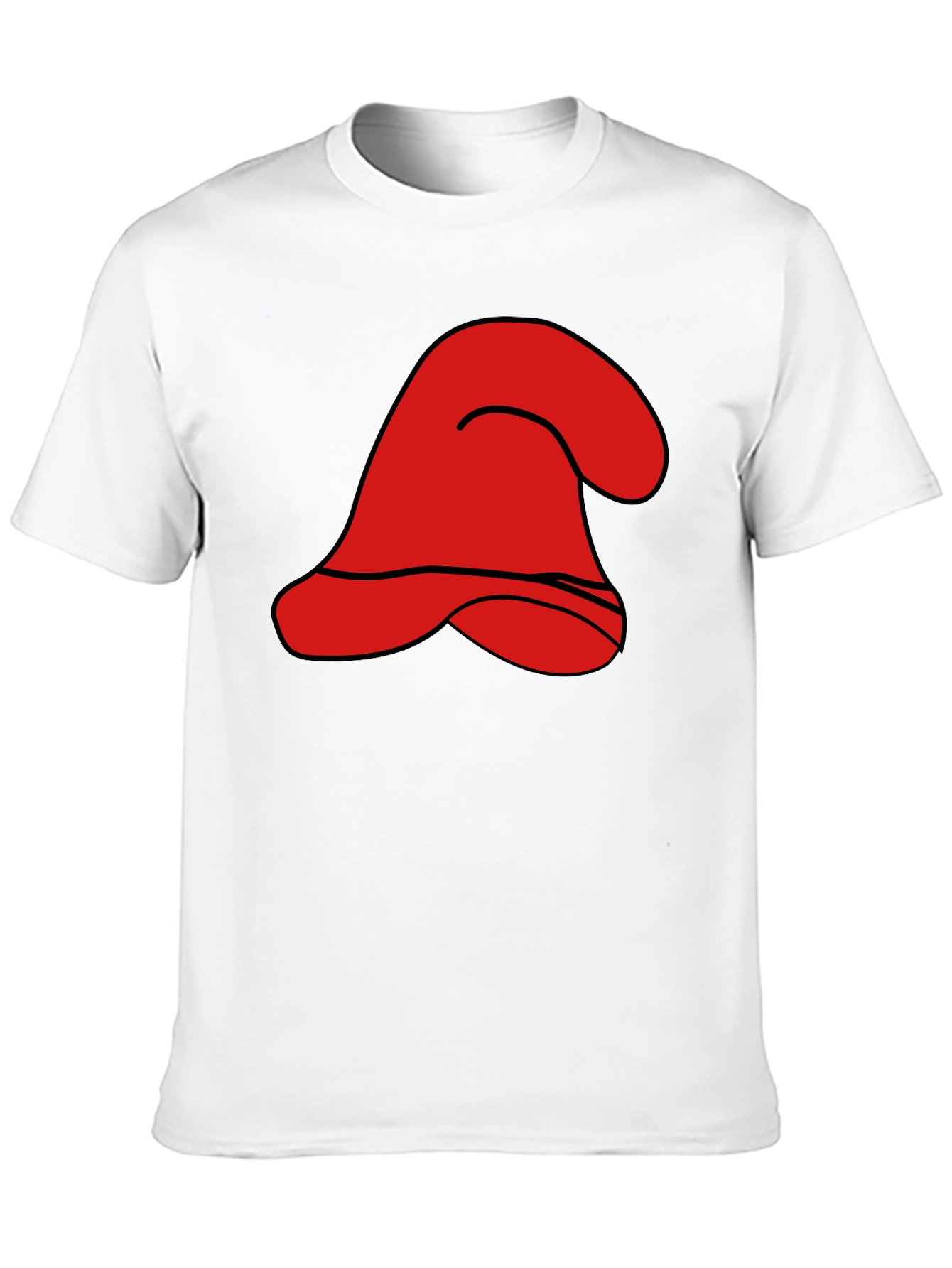 Black Red Cartoon Hat Graphic Black T-Shirt view 10