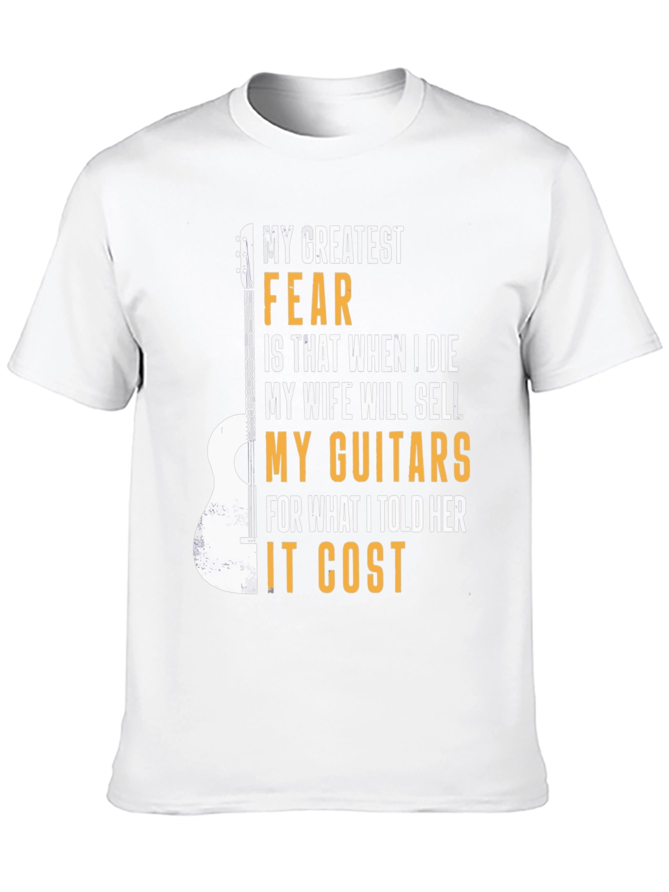 Black Guitar Lover T-Shirt: My Greatest Fear Funny Musician Tee view 10