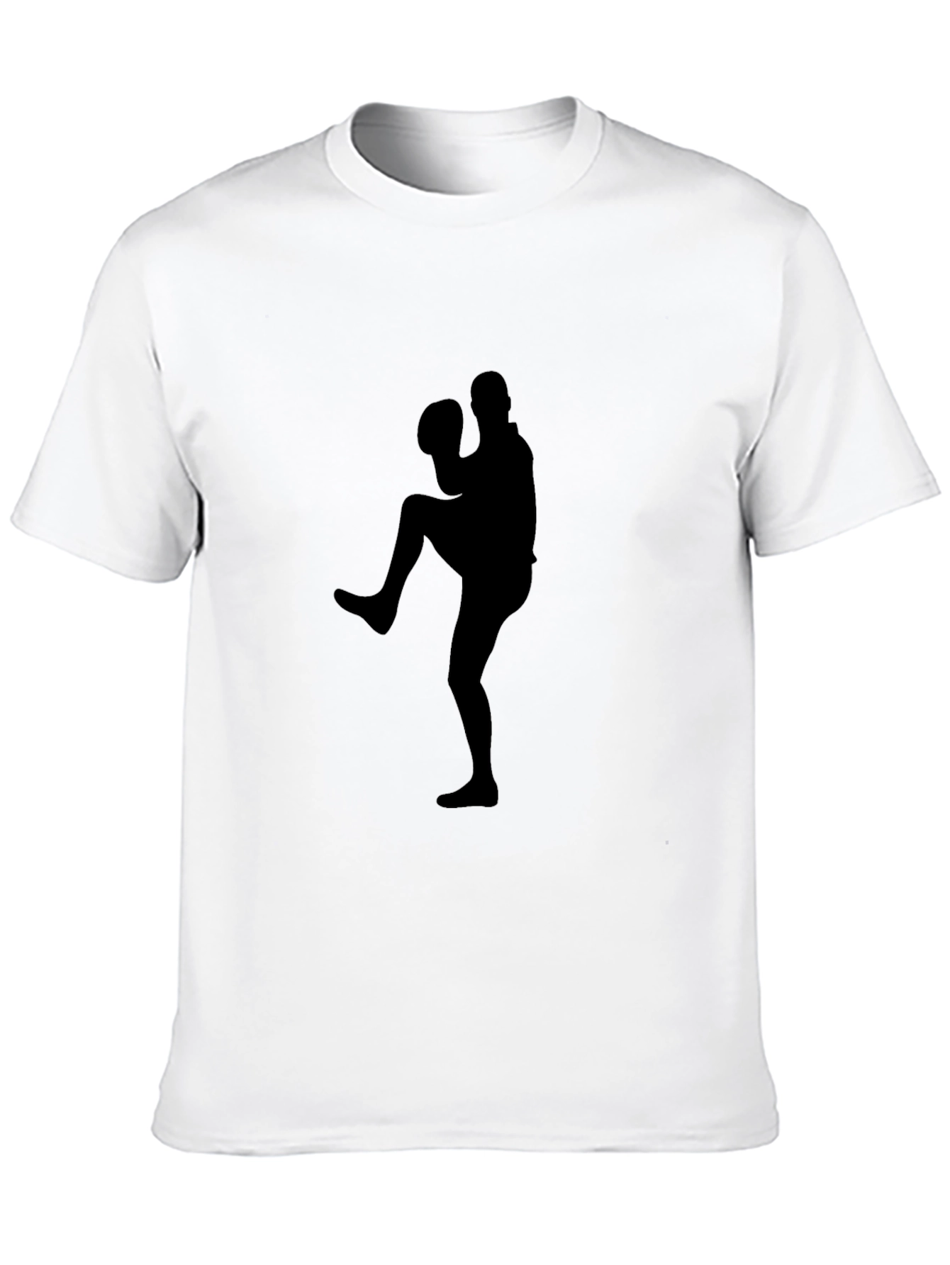 Black Baseball Pitcher Silhouette Black Graphic Tee view 10