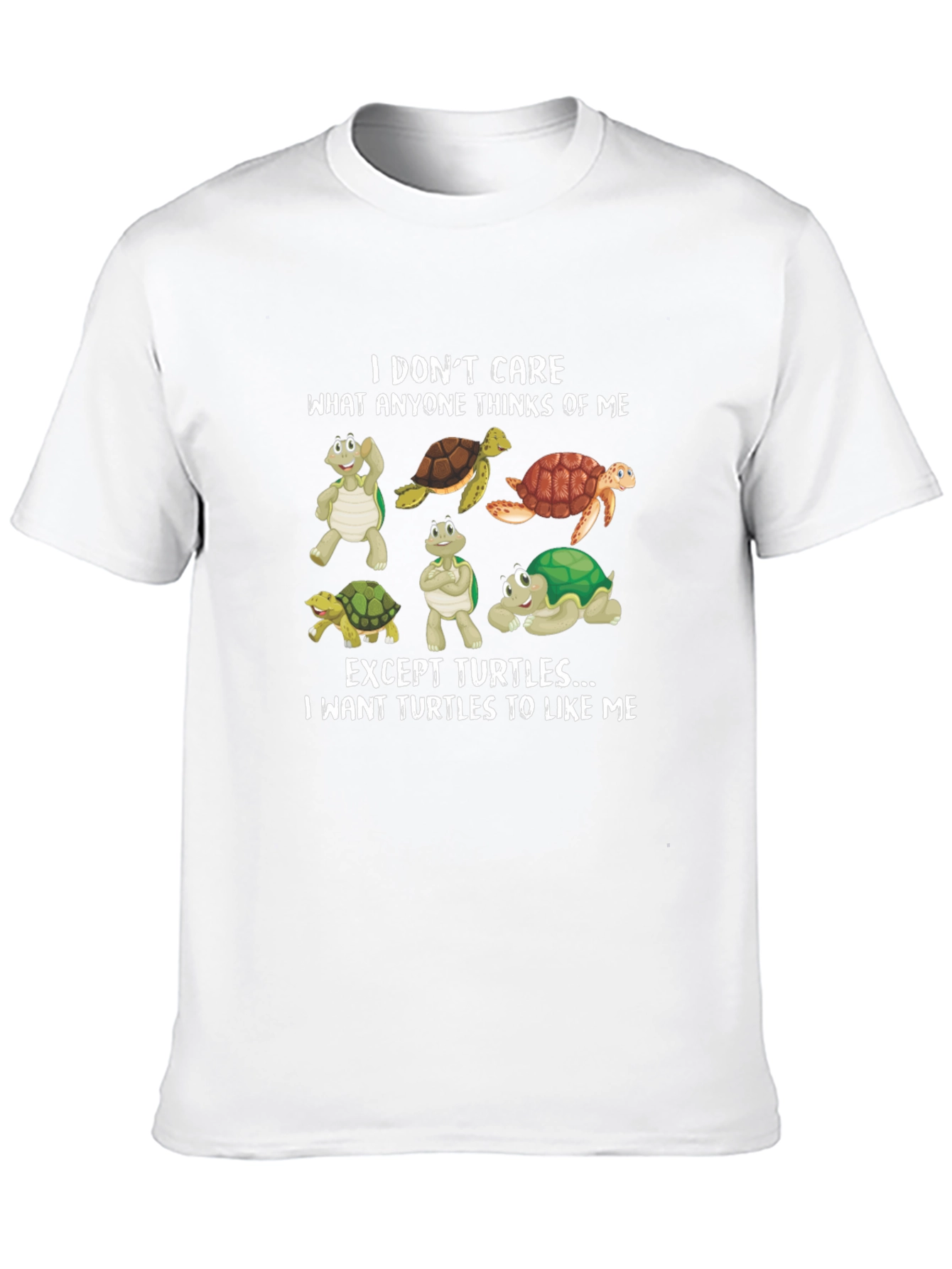 Black Turtle Lover Tee - "I Want Turtles to Like Me" T-Shirt view 10