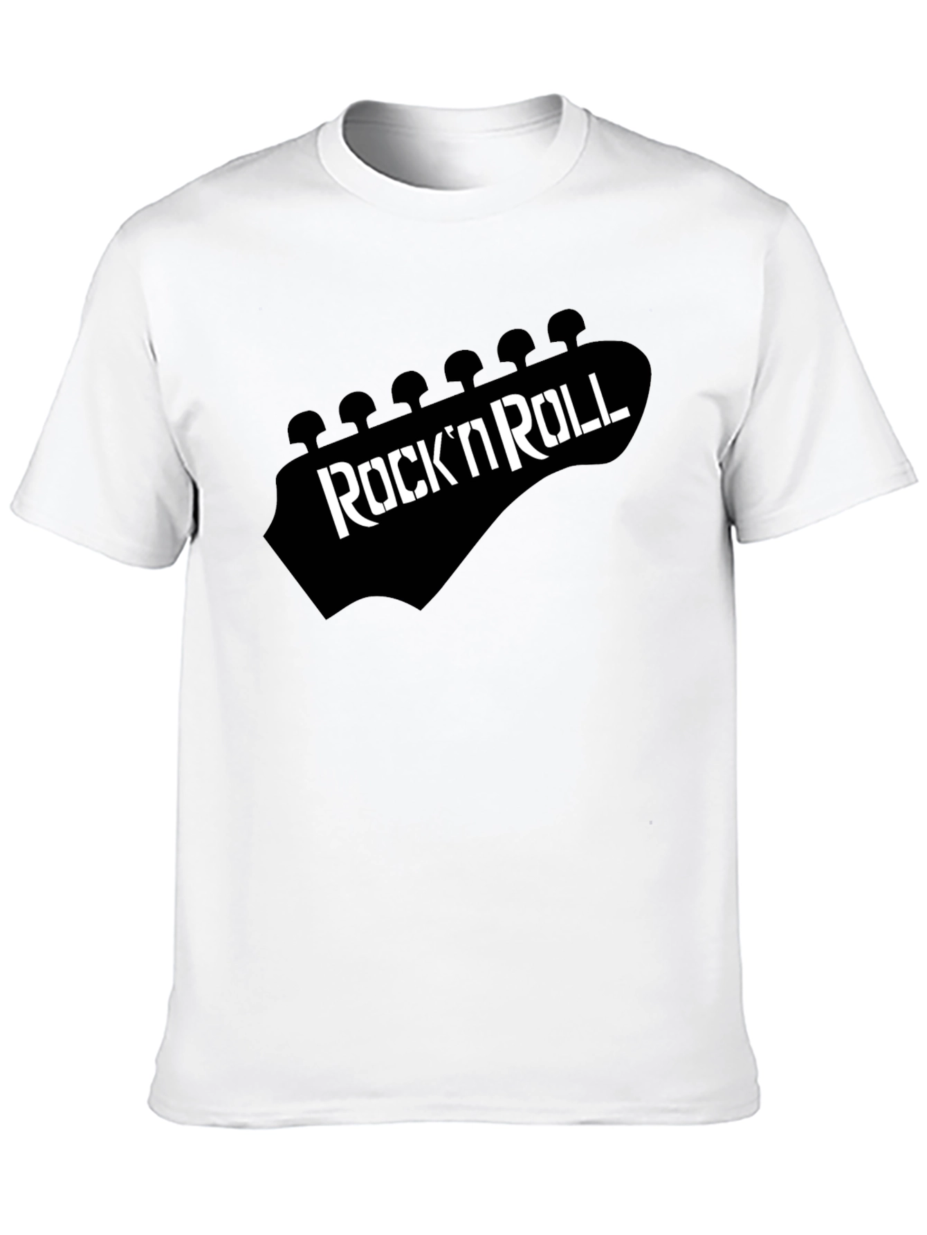 Black Rock 'N' Roll Guitar Head T-Shirt view 10