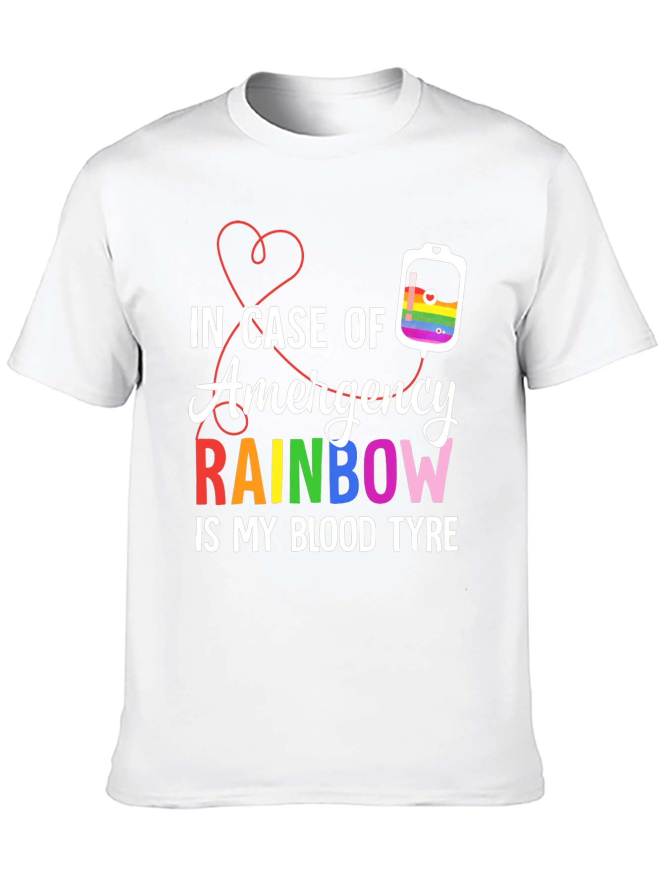 Black Rainbow Blood Type Graphic Tee view 10