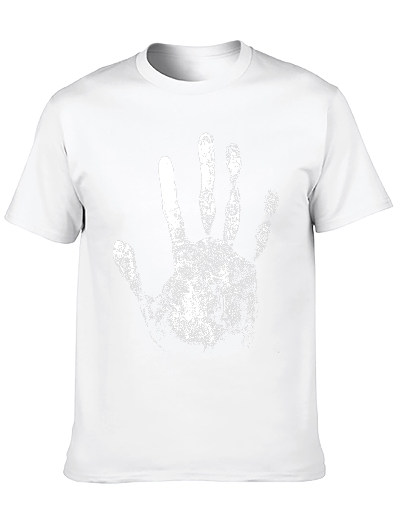 Black Black T-Shirt with White Handprint Design view 10
