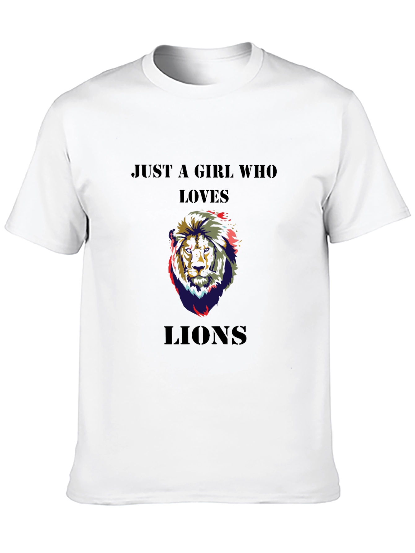 Black Just A Girl Who Loves Lions T-Shirt - Black view 10