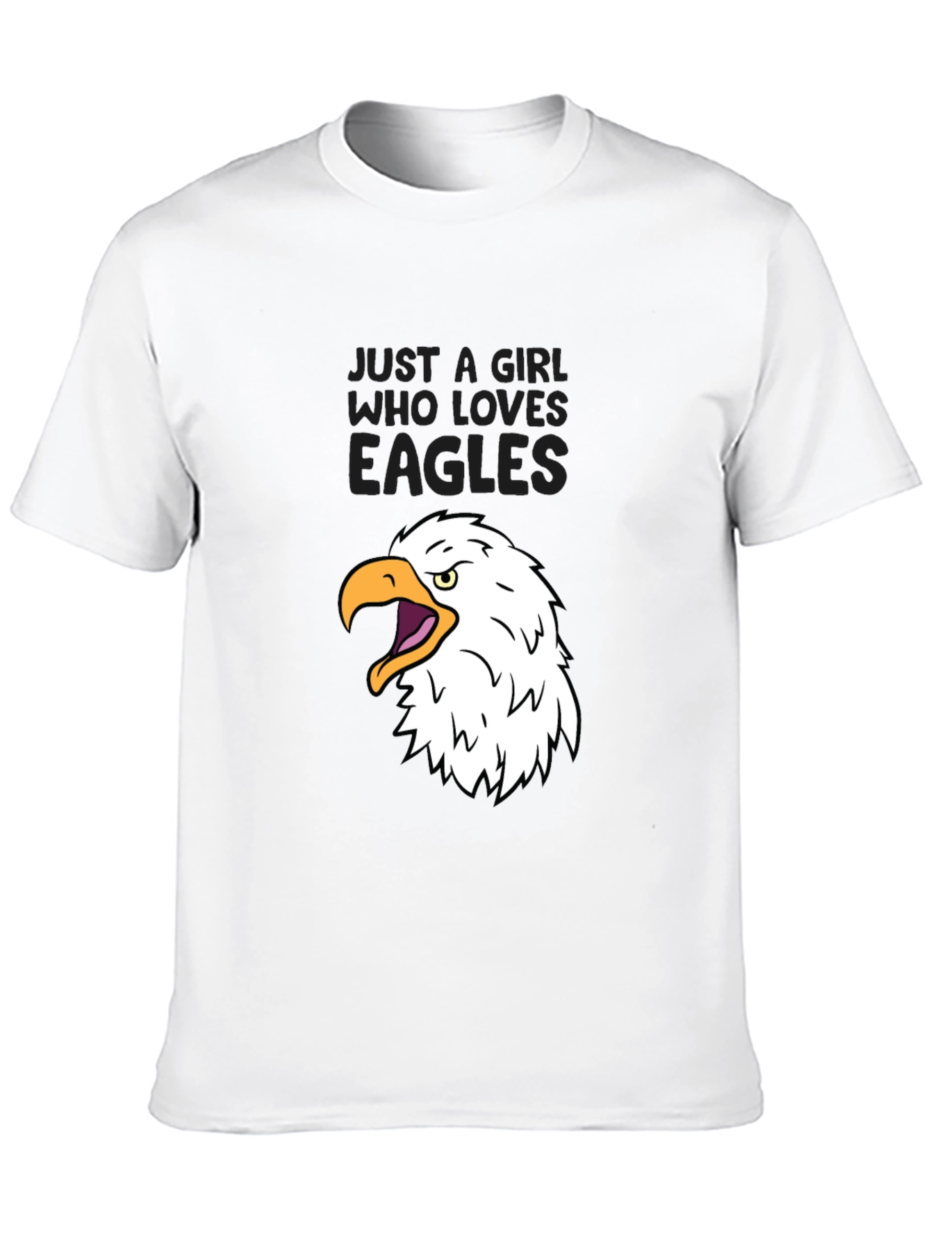 Black Just a Girl Who Loves Eagles T-Shirt view 10