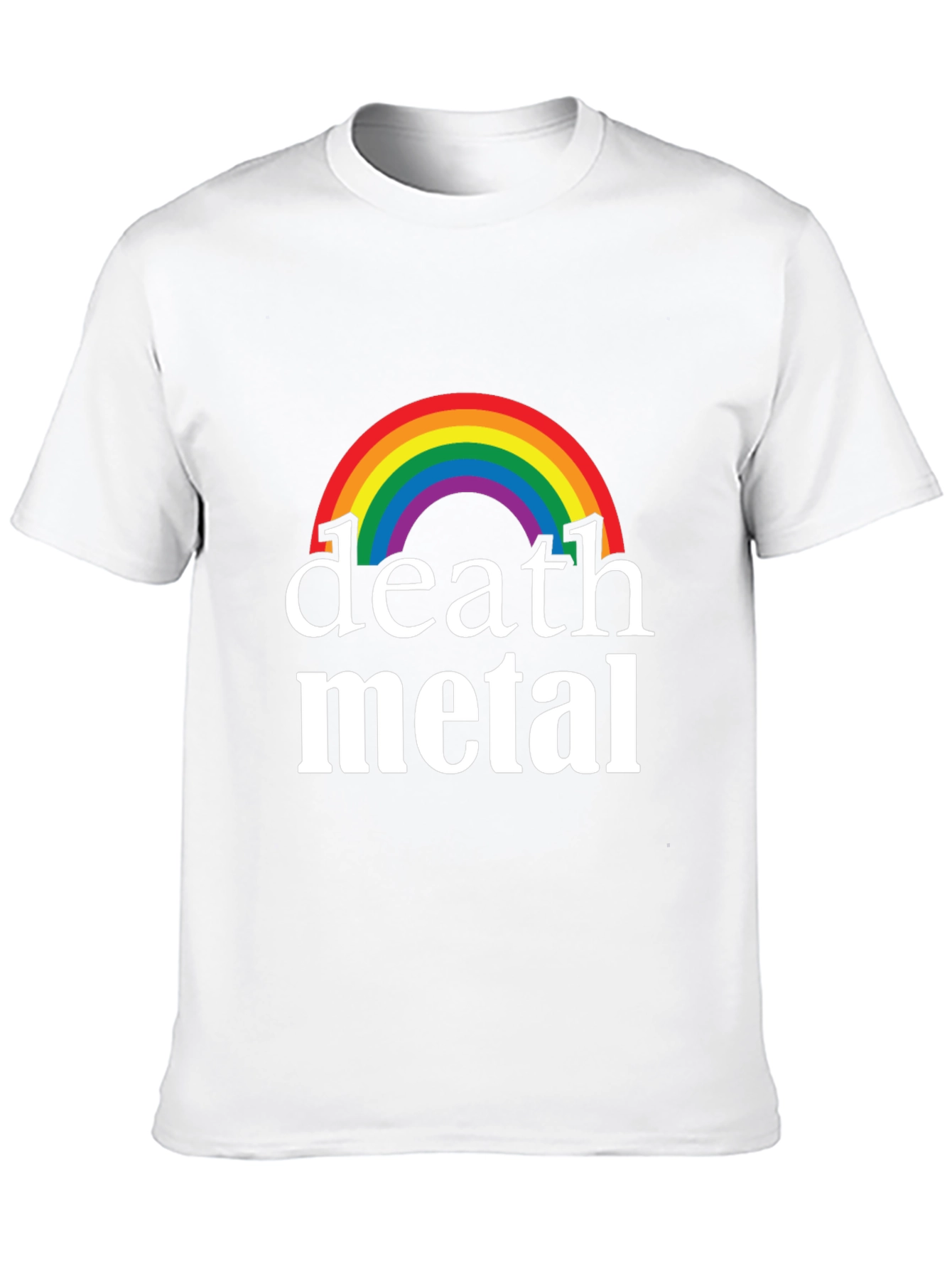 Black Rainbow Death Metal Graphic T-Shirt - Black Cotton Tee view 10